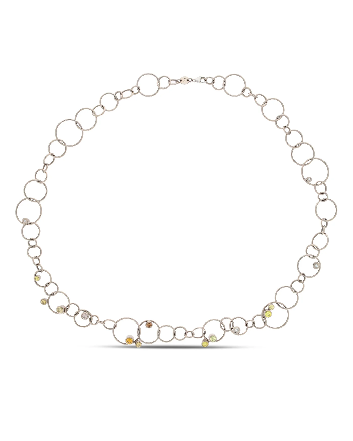 Halskette – Weissgold mit Farb-Diamanten 2.20ct