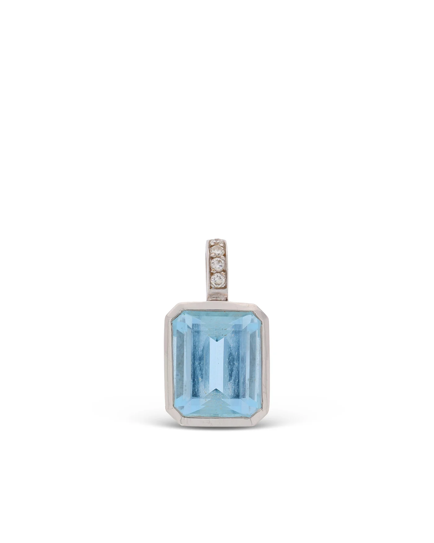 Anhänger – Weissgold mit Aquamarin 7.95ct und Diamanten von H.Stern