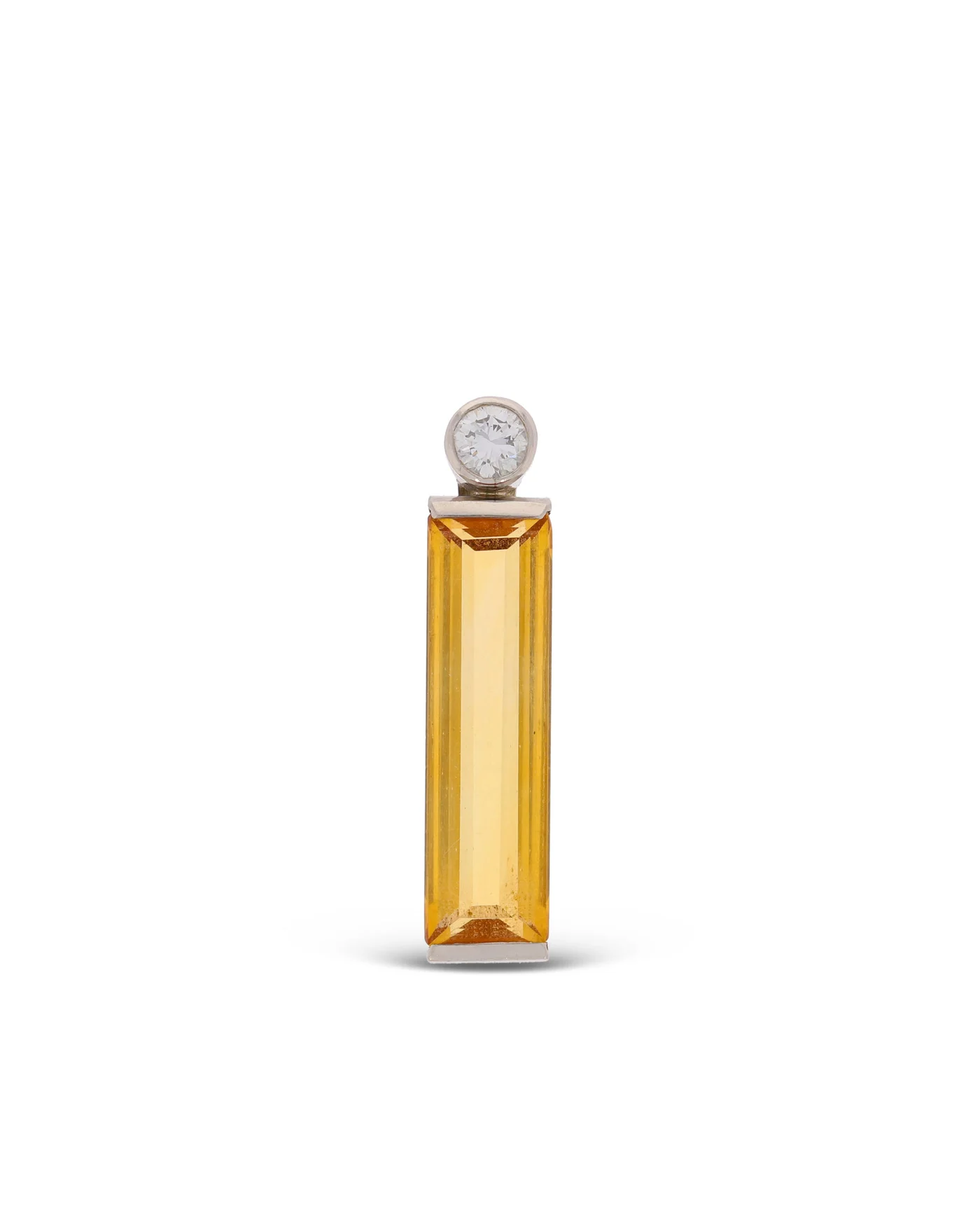 Pendant – platinum with citrine 7.44ct and diamond 0.32ct