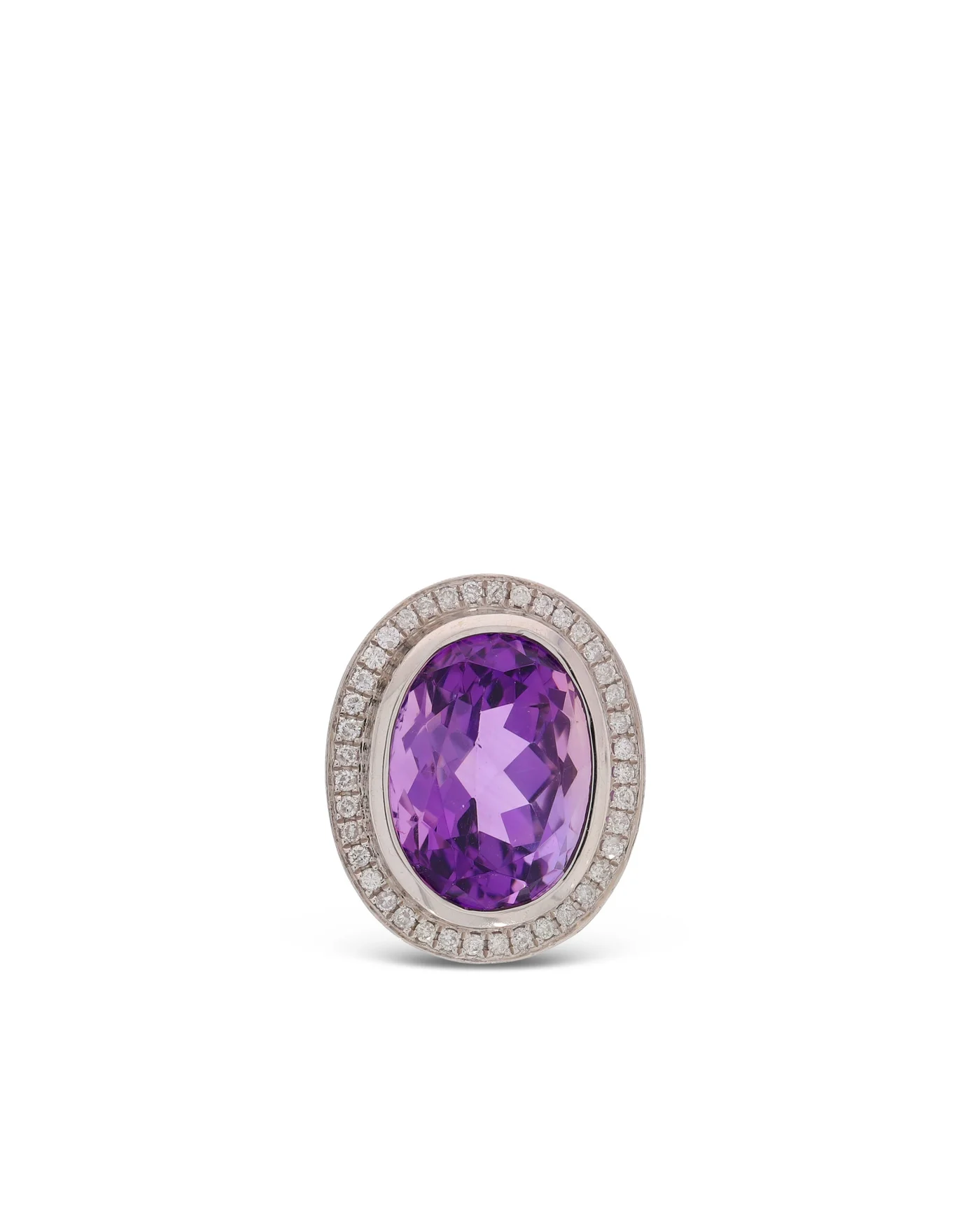 Pendant – white gold with amethyst and diamonds 0.33ct