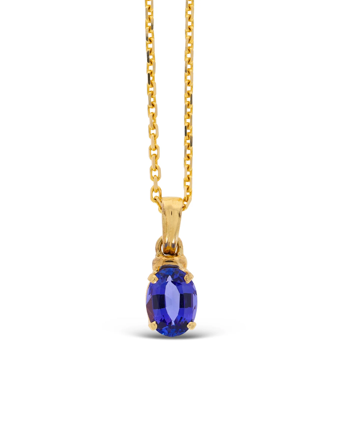 Anhänger mit Halskette - Gelbgold mit Tansanit 2.9ct