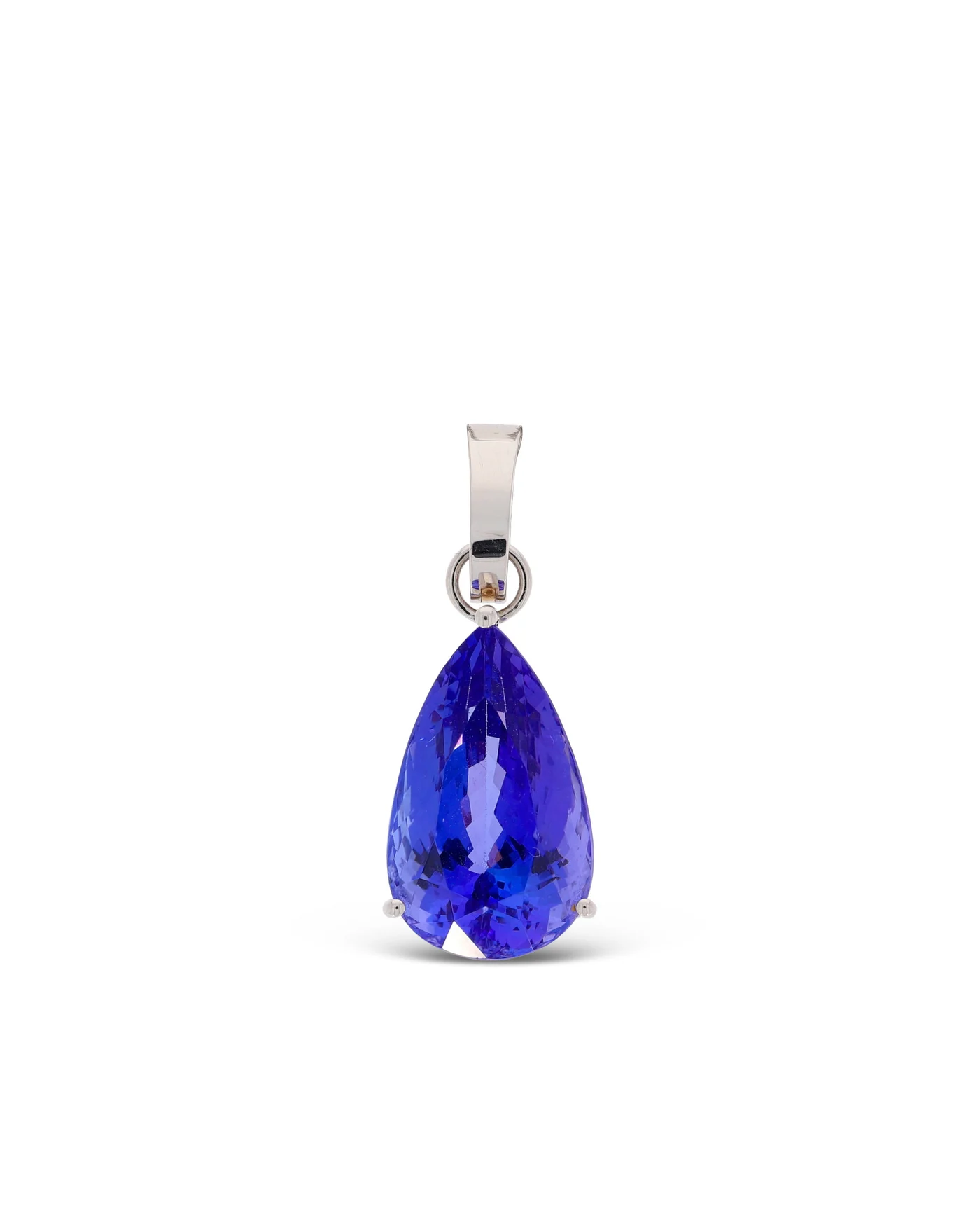 Anhänger – Weissgold mit Tansanit 14.02ct und Diamanten 0.09ct