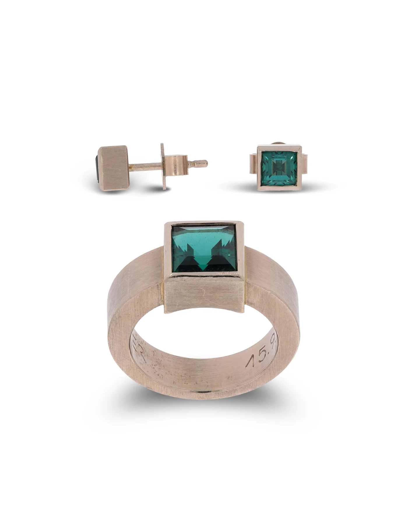 Set – Ring und Ohrstecker mit Turmalin