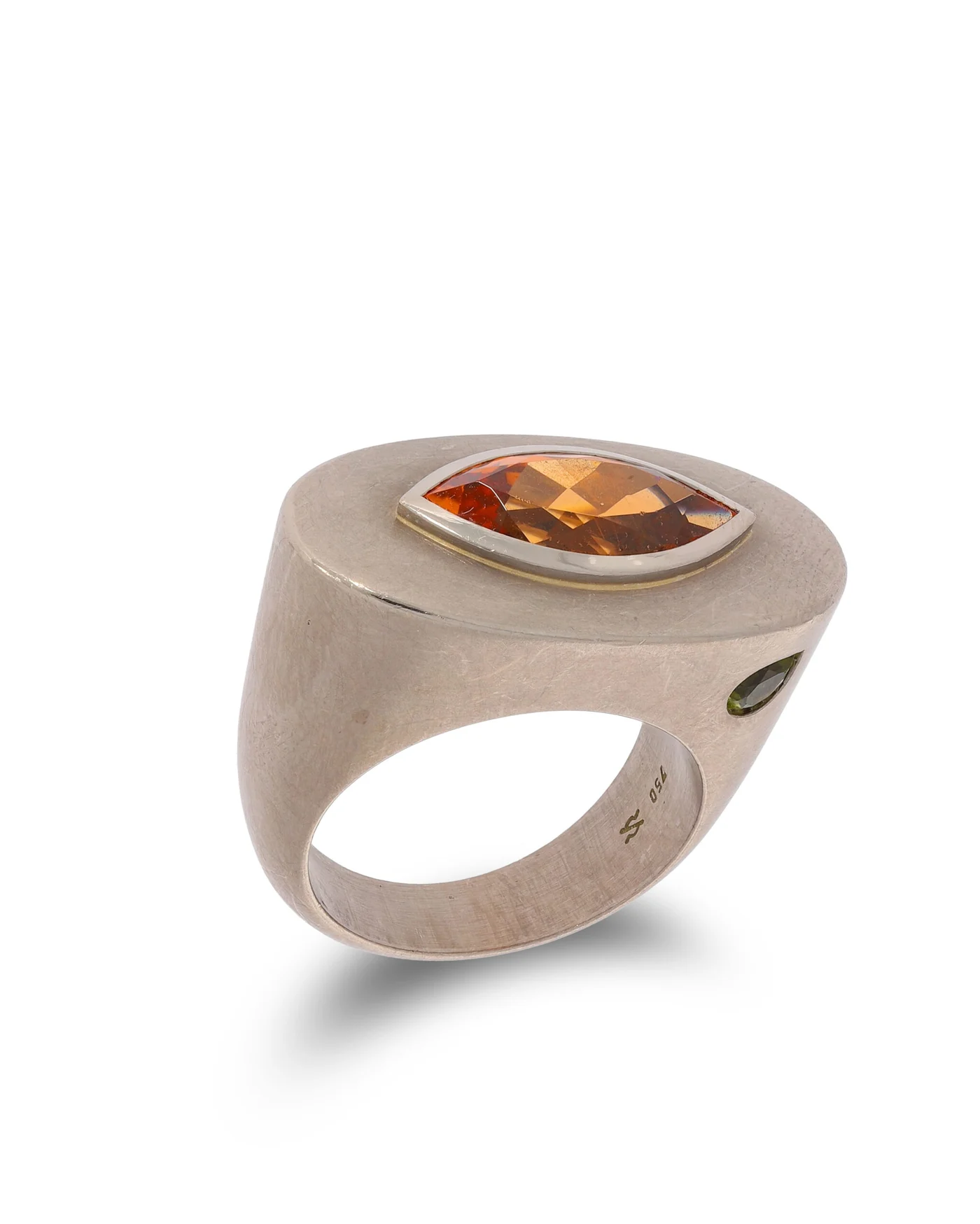 Damenring – Mandaringranat und Peridot