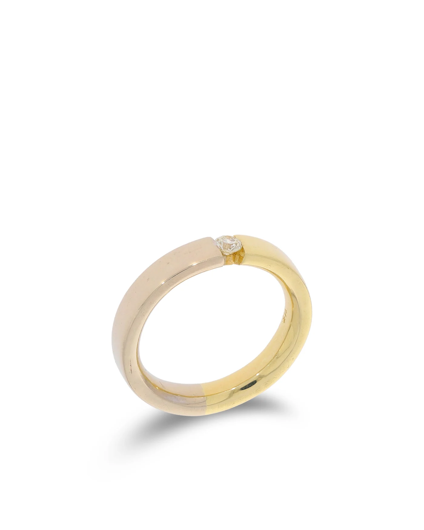 Damenring (Spannring) – bicolor mit Diamant 0.10ct