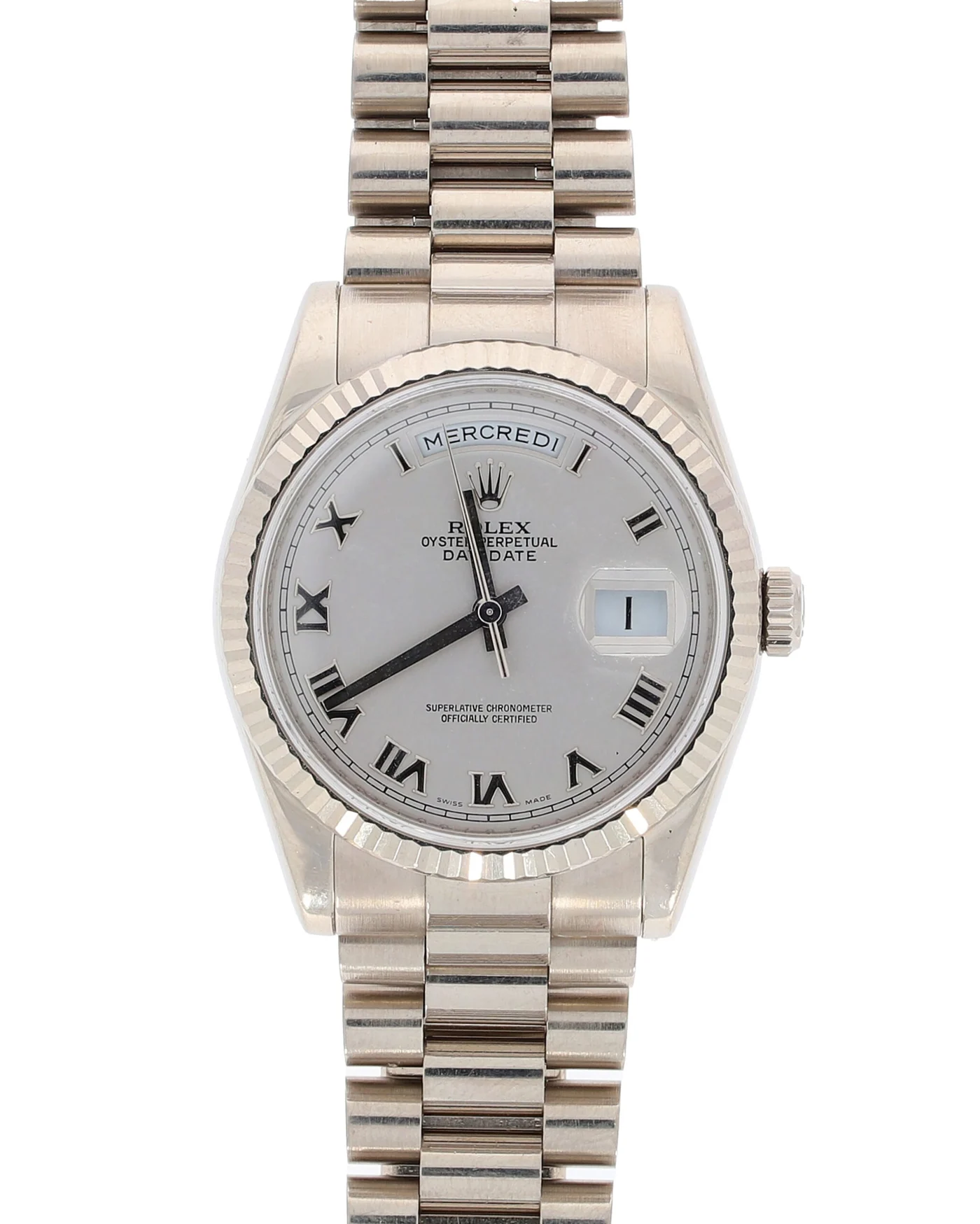 Herrenuhr – ROLEX Day-Date in Weissgold (Full Set)