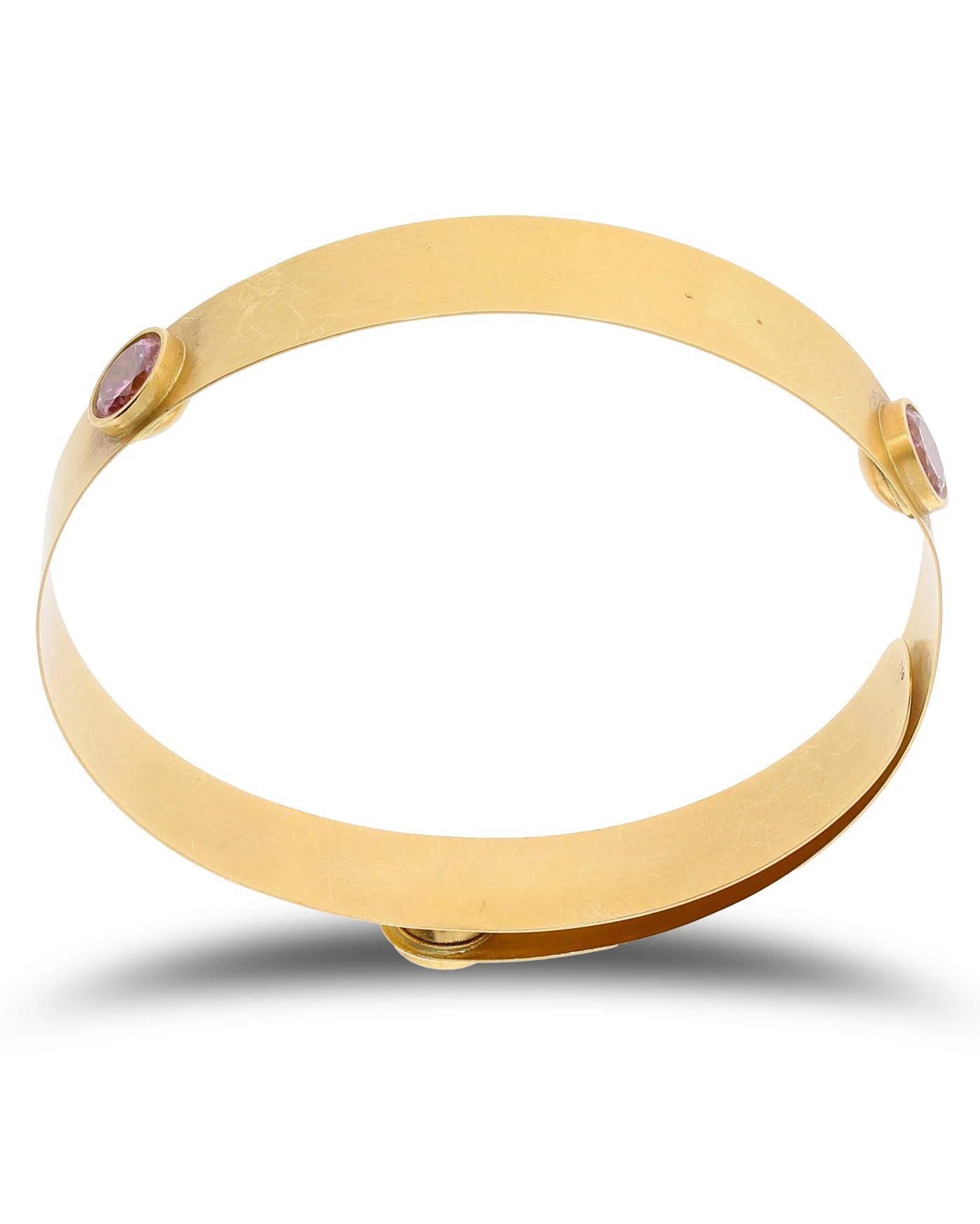 Armreif – Gelbgold mit rosa Zirkon