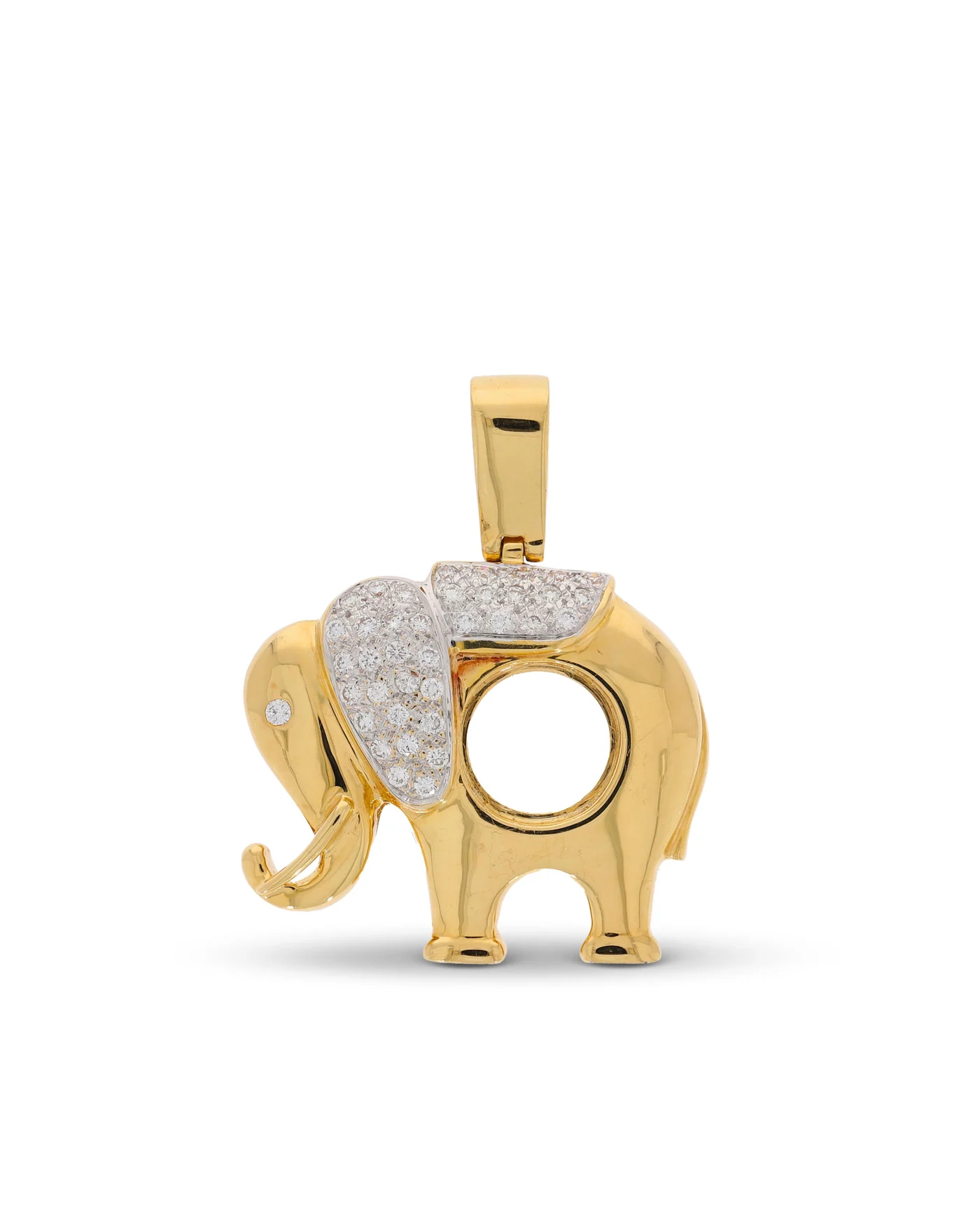 Anhänger – "Elefant" bicolor mit Diamanten
