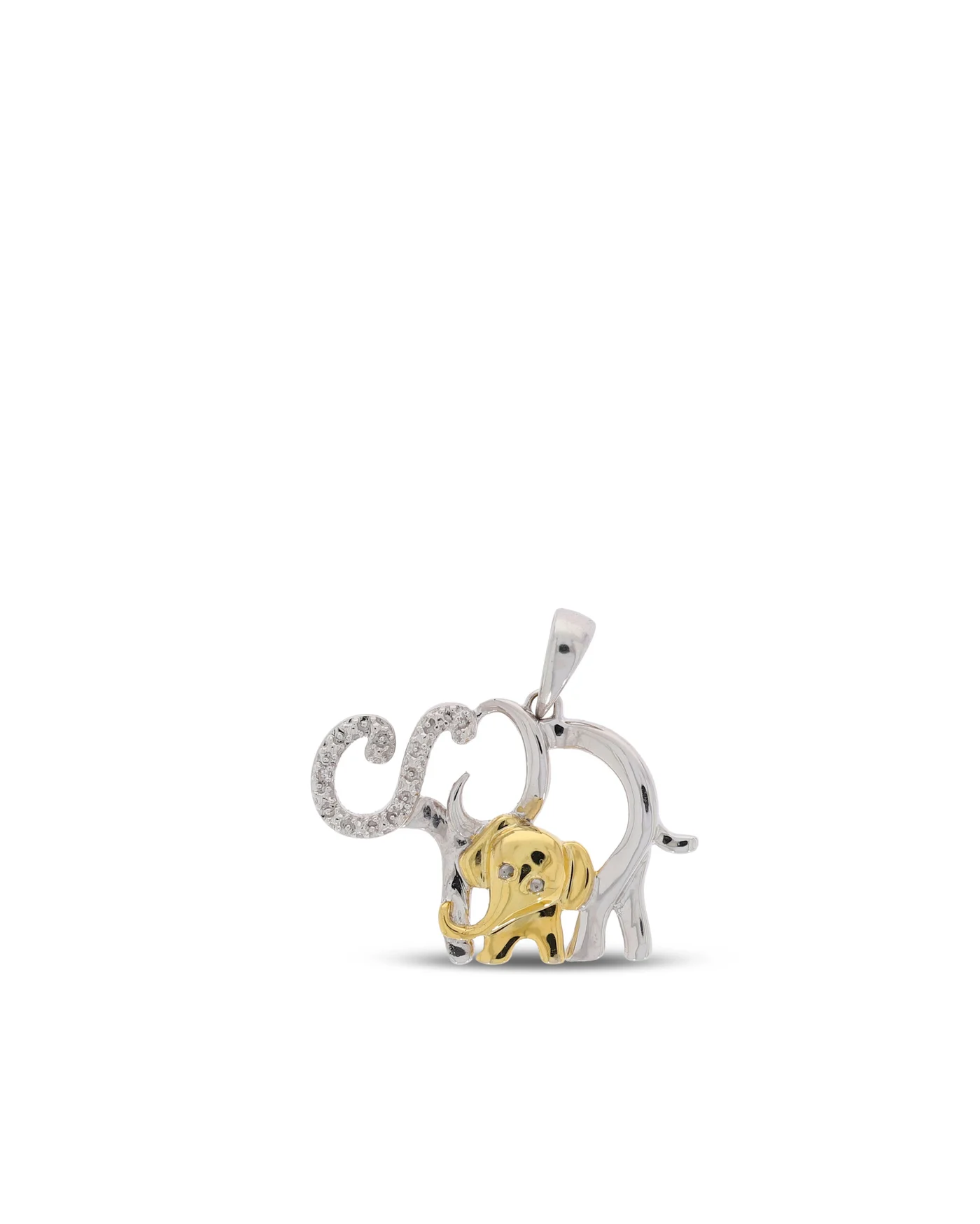 Anhänger – "Elefanten" bicolor mit Diamanten