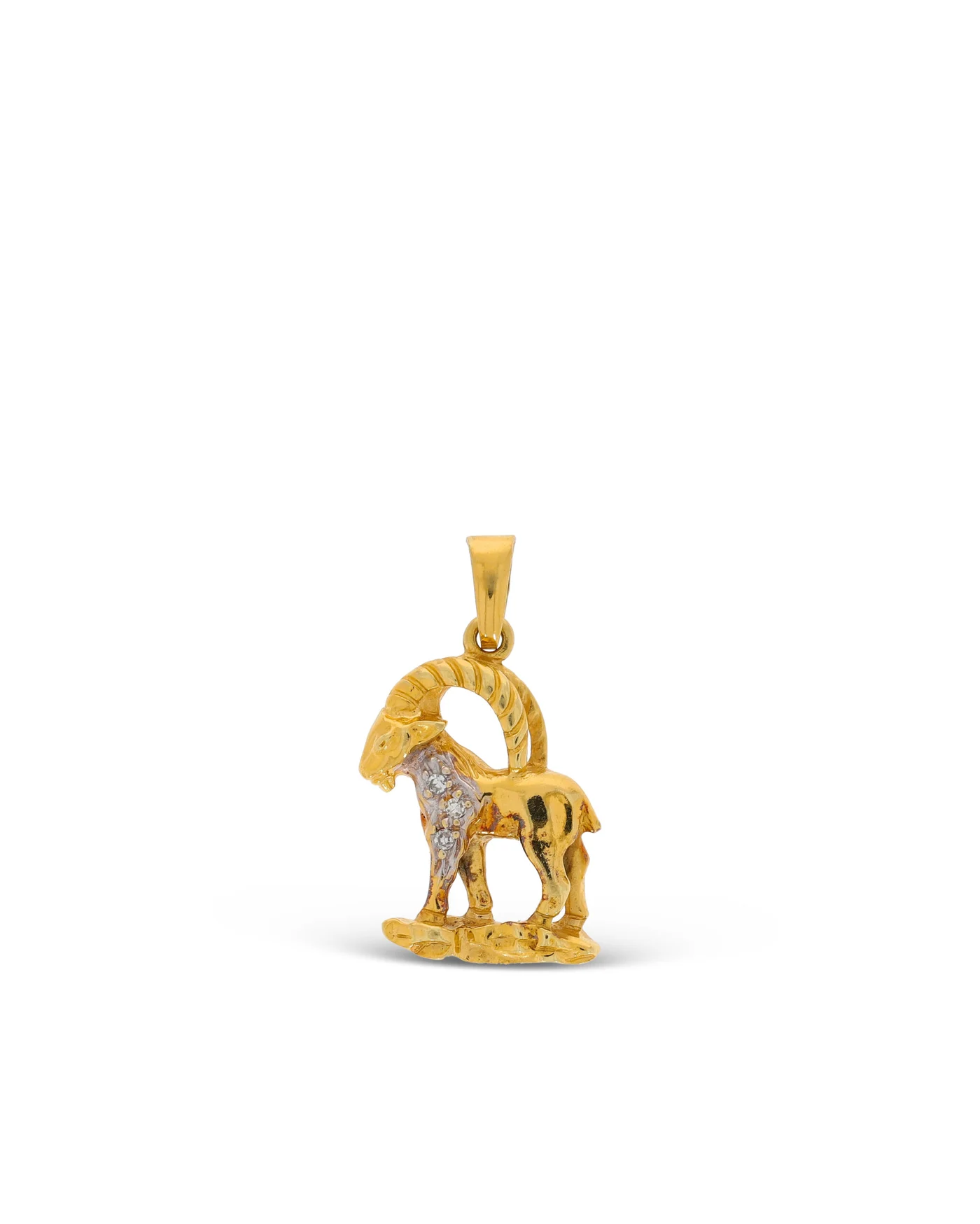 Anhänger – „Steinbock“ bicolor mit Diamanten