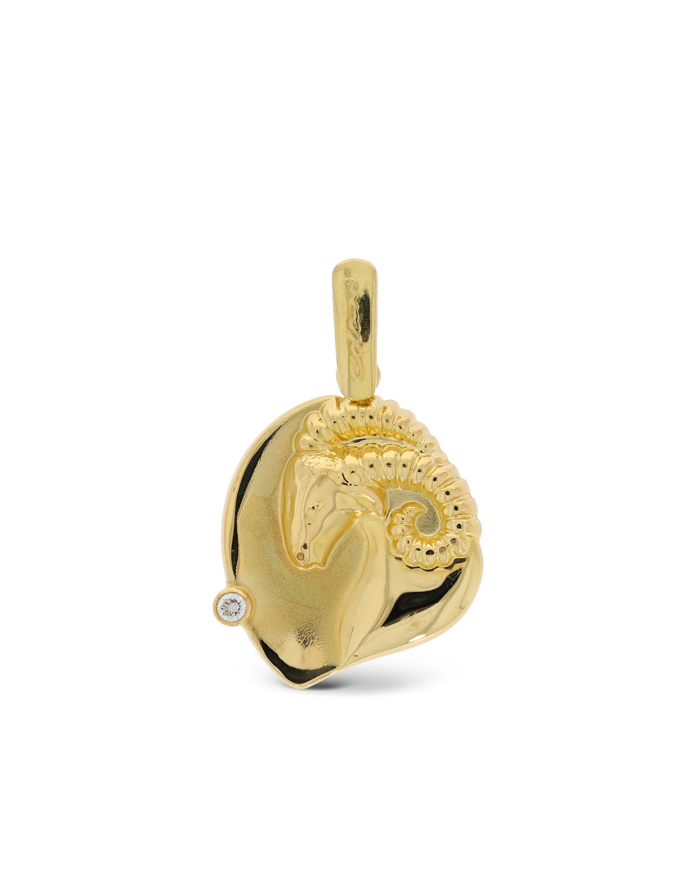 Anhänger – LUIGI COLANI "Steinbock" Gelbgold mit Diamant