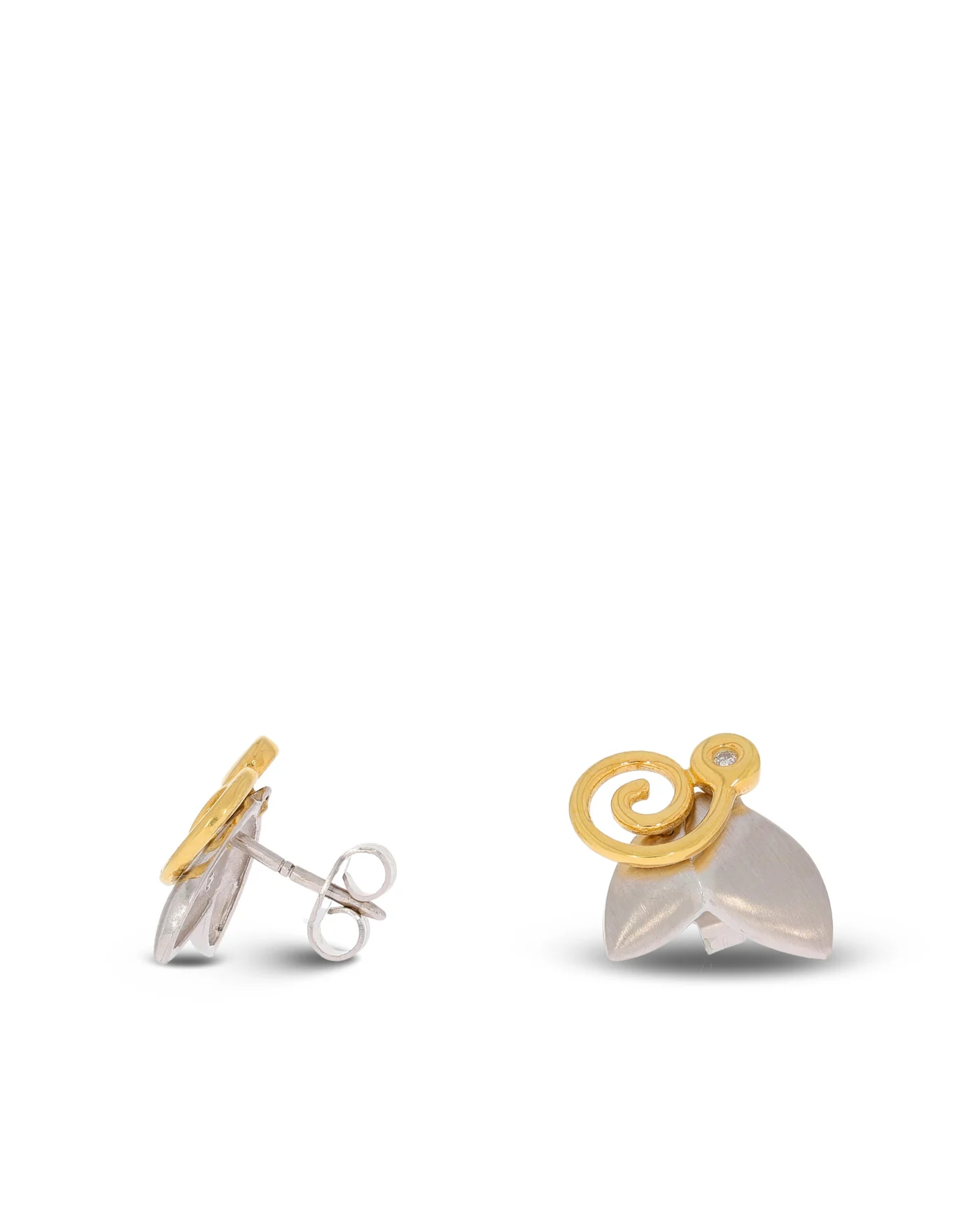 Ohrstecker - bicolor mit Diamanten
