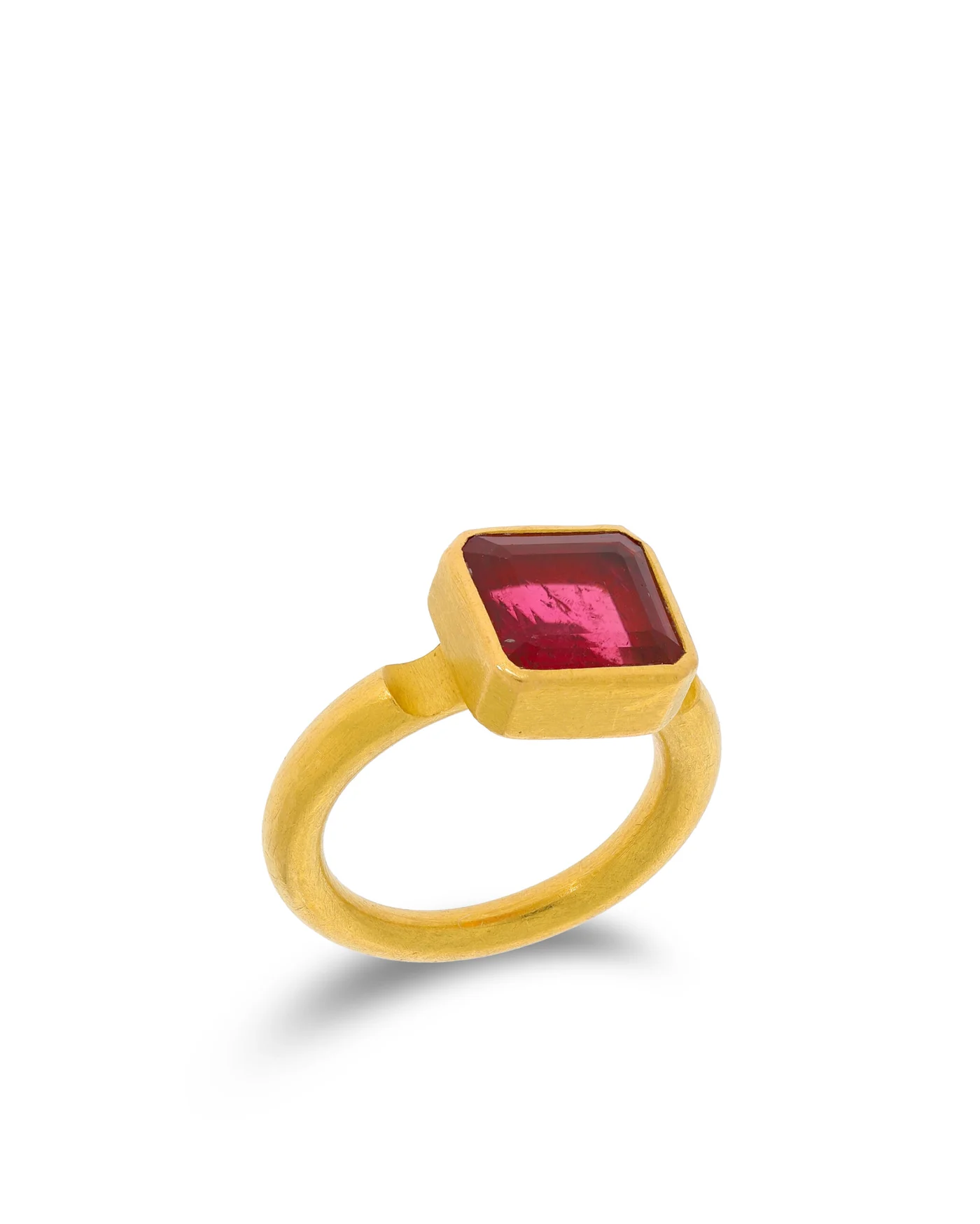 Damenring – Gelbgold mit einem Turmalin