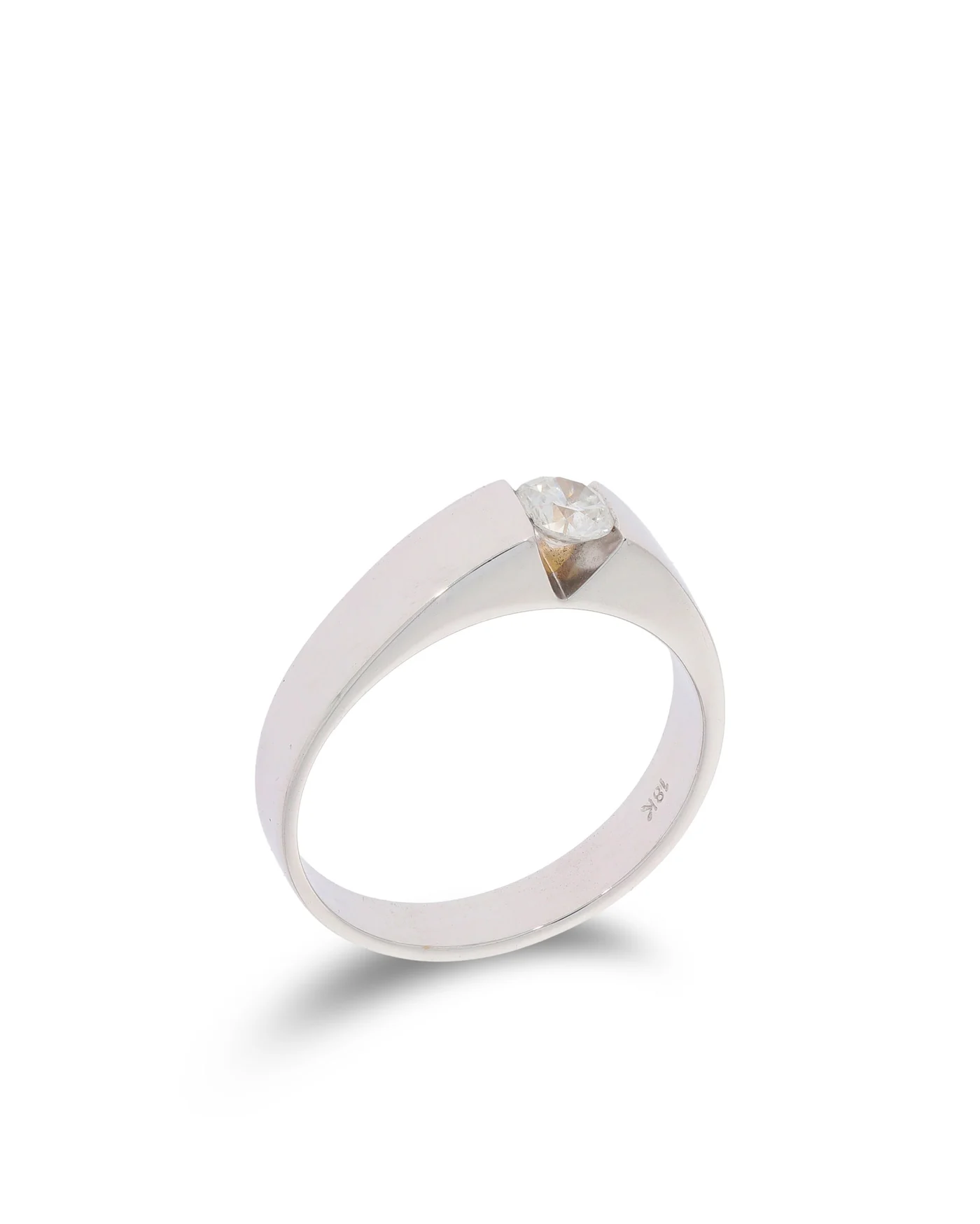 Herrenring - Weissgold mit Diamant 0.53ct