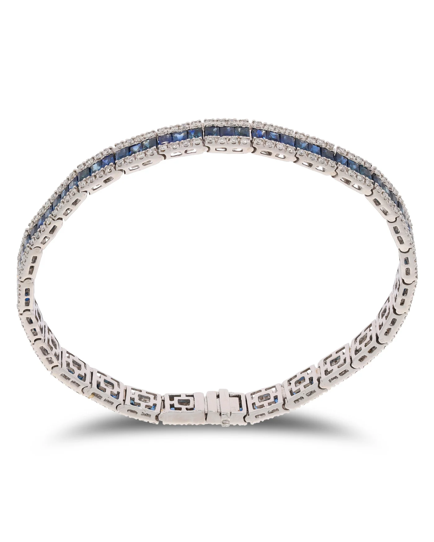 Tennisbracelet - Weissgold mit Saphiren und Diamanten