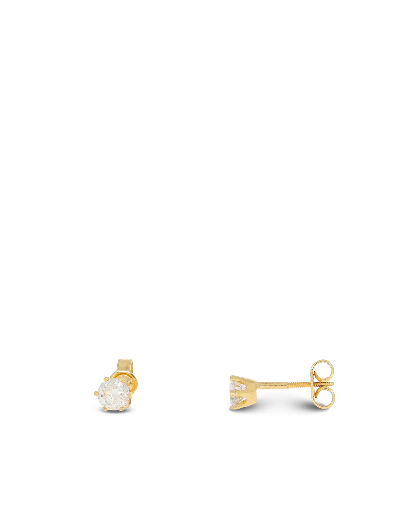 Puces d’oreilles – Solitaire or jaune 0.54ct