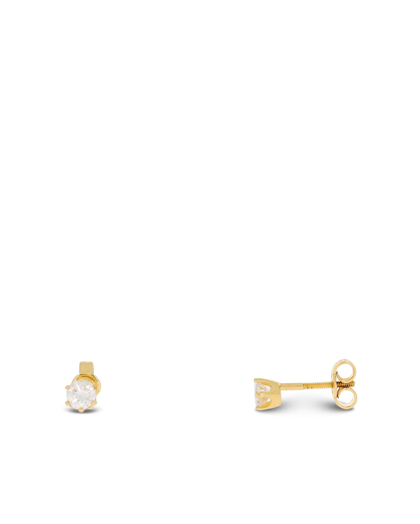 Puces d’oreilles – Solitaire or jaune 0.44ct