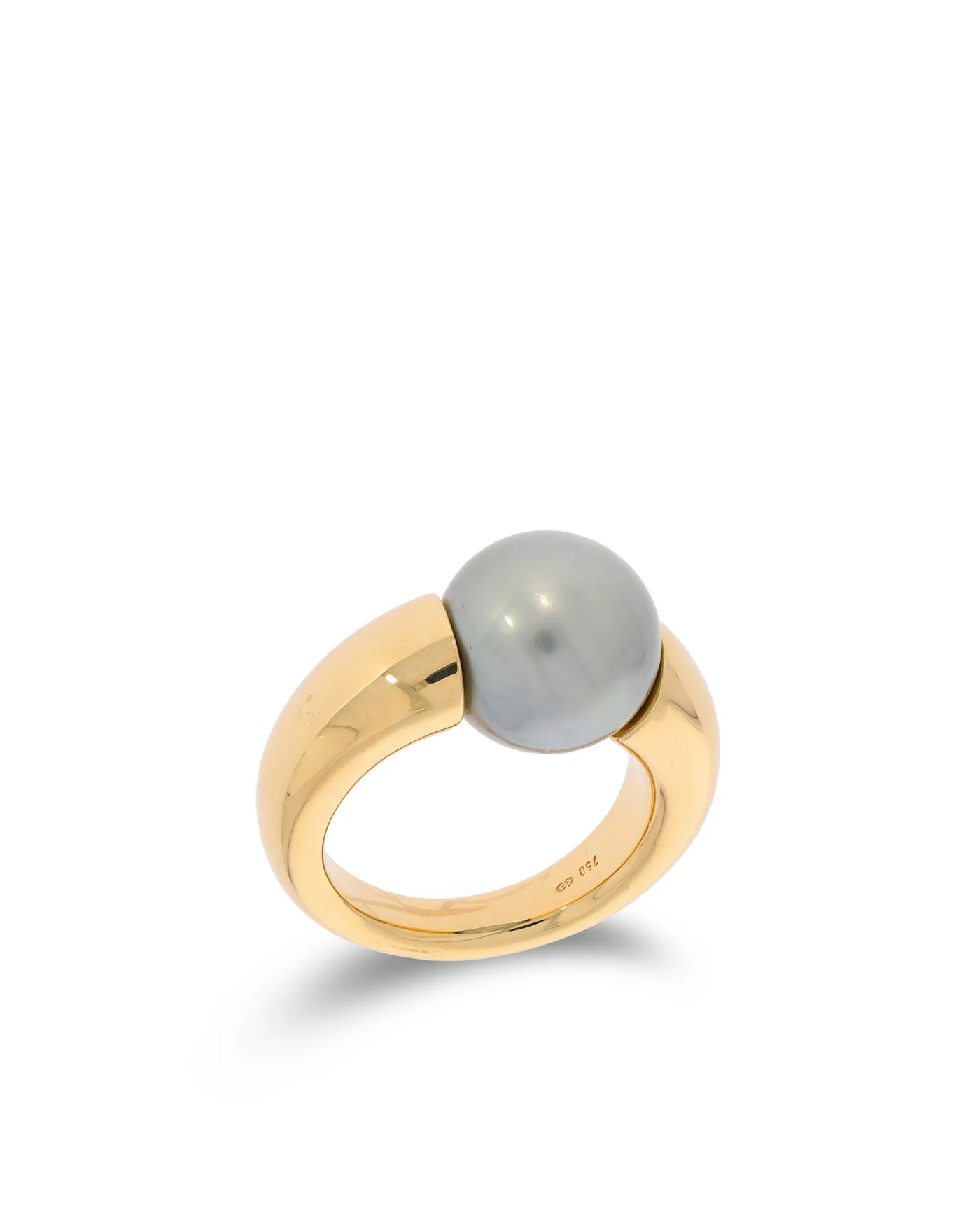 Damenring – Gelbgold mit Tahitiperle