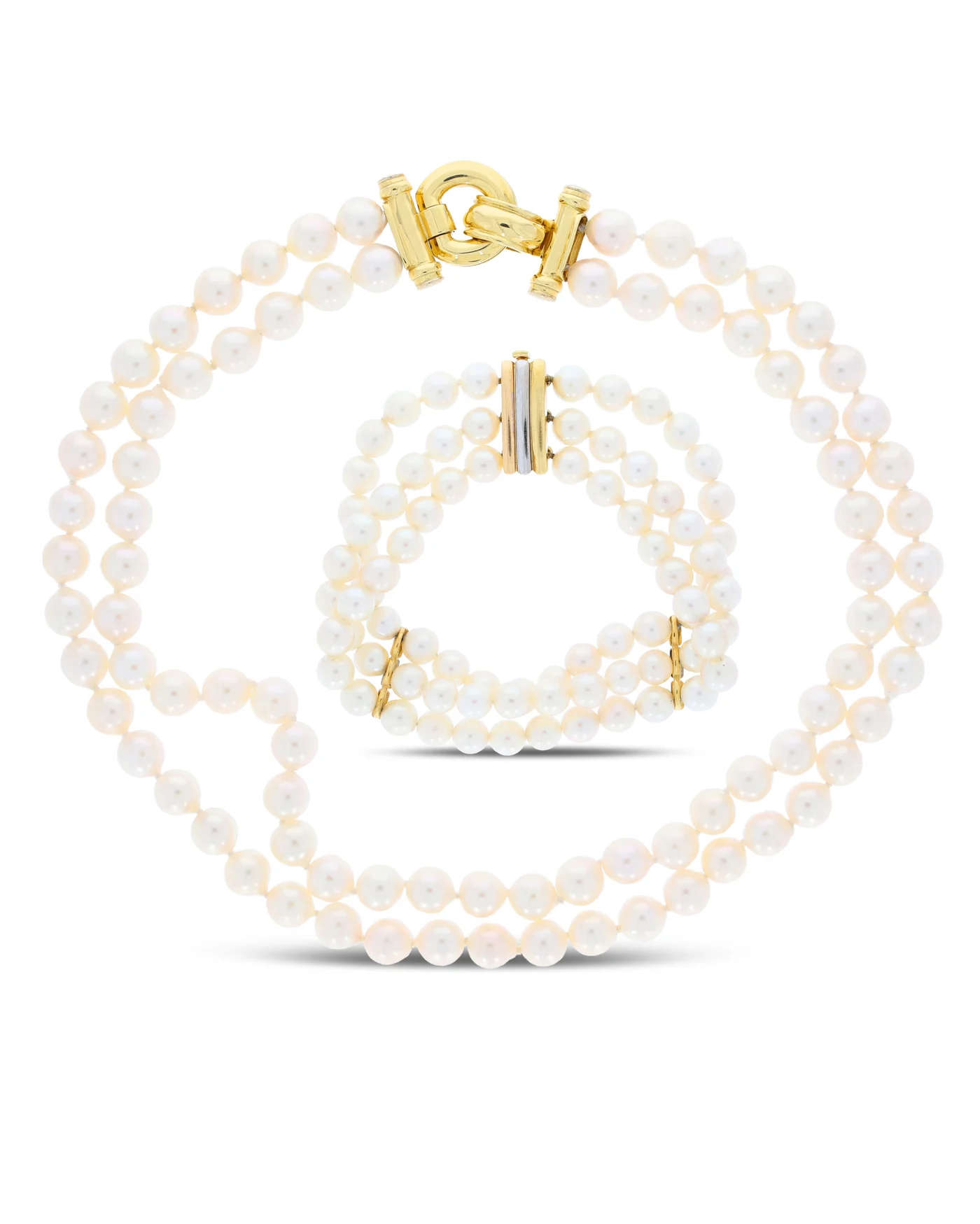 Set - Akoya Perlen-Collier und Bracelet