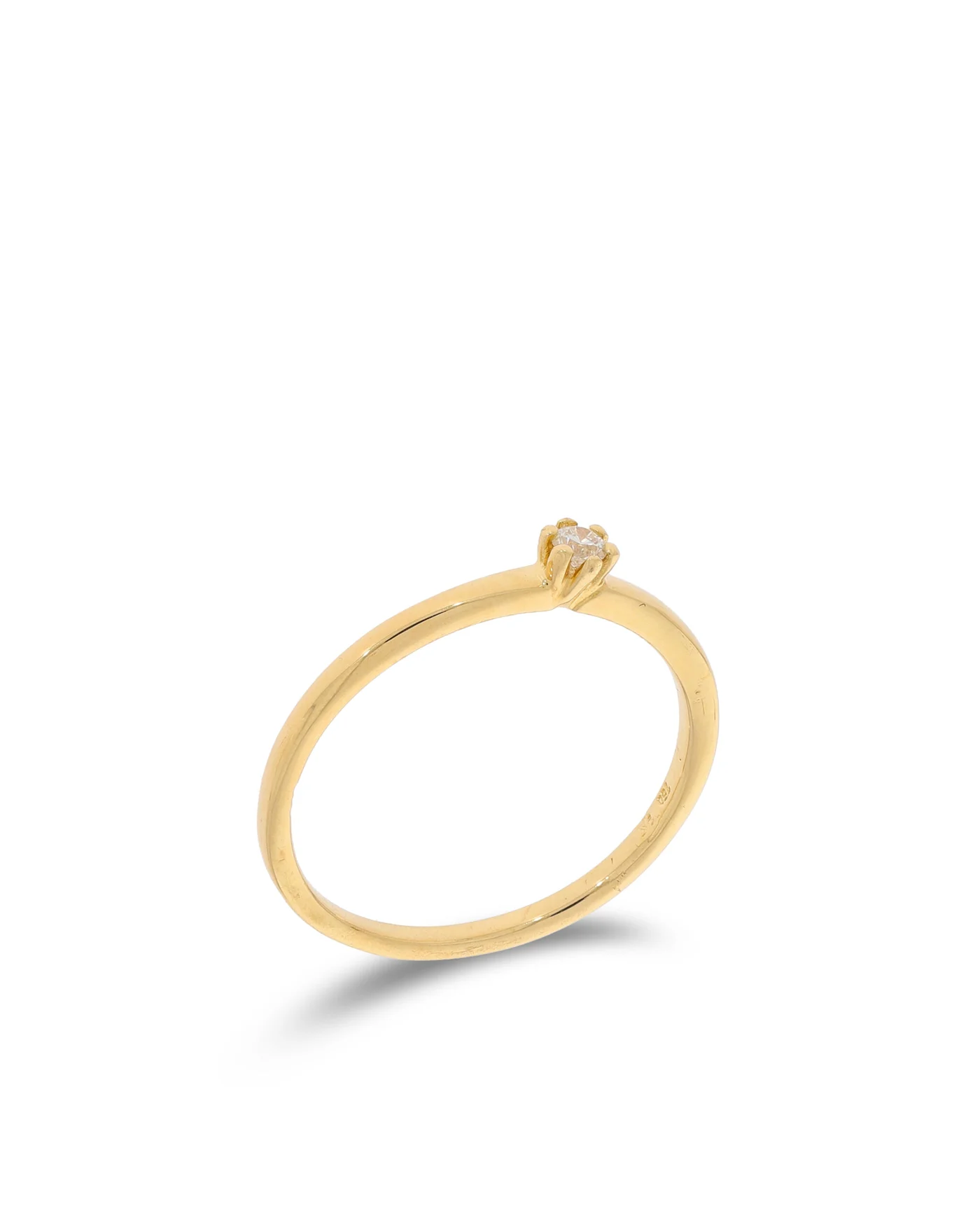 Damenring - Solitaire Gelbgold 0.05ct