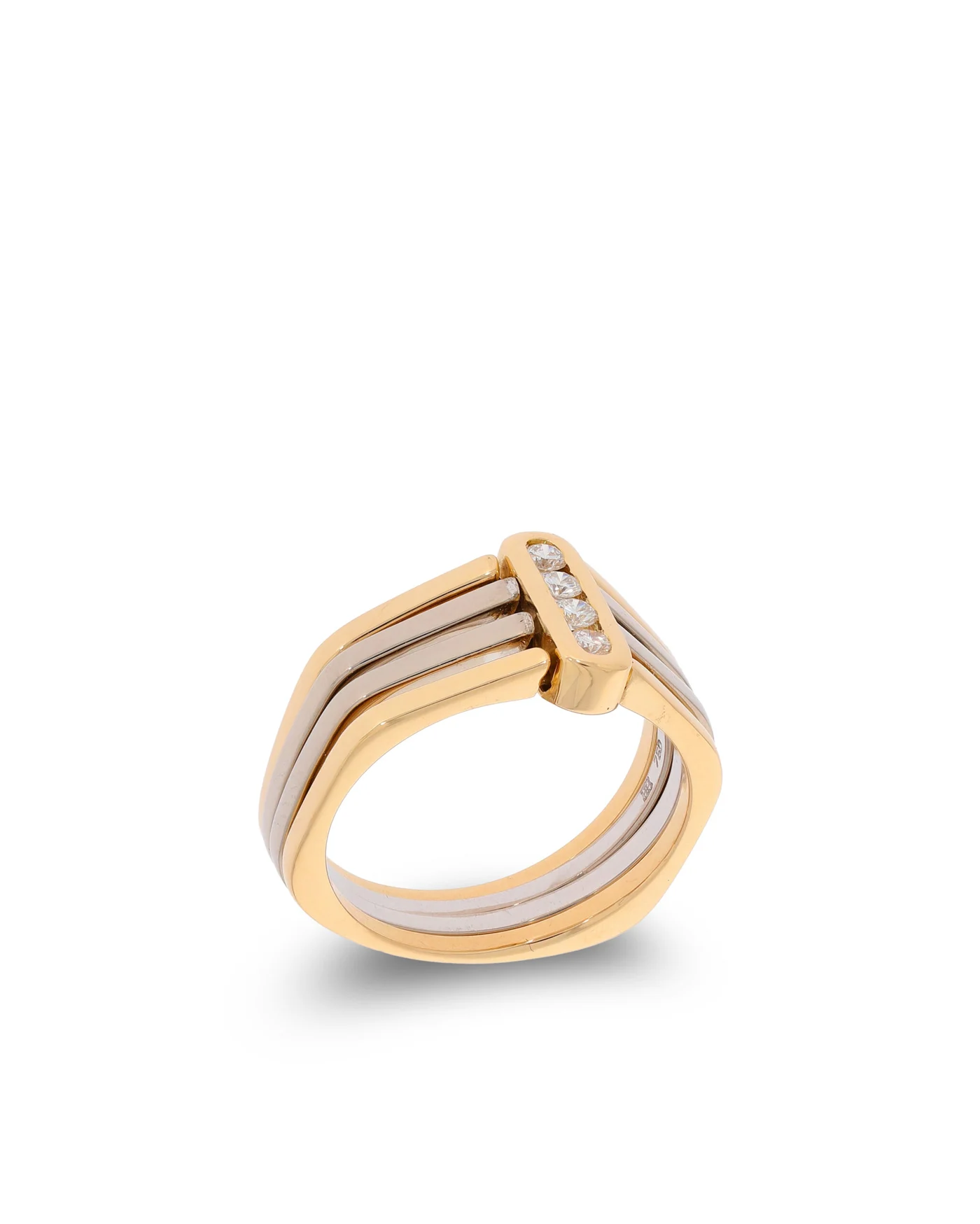 Damenring – bicolor mit Diamanten 0.22ct