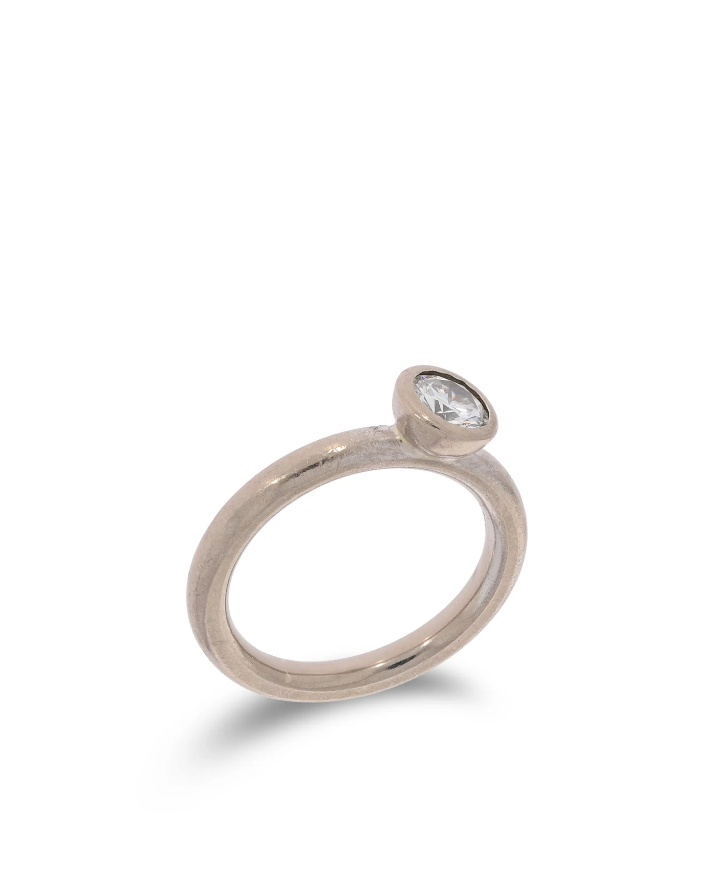 Solitaire Pneuring - Weissgold mit Diamant 0.50ct