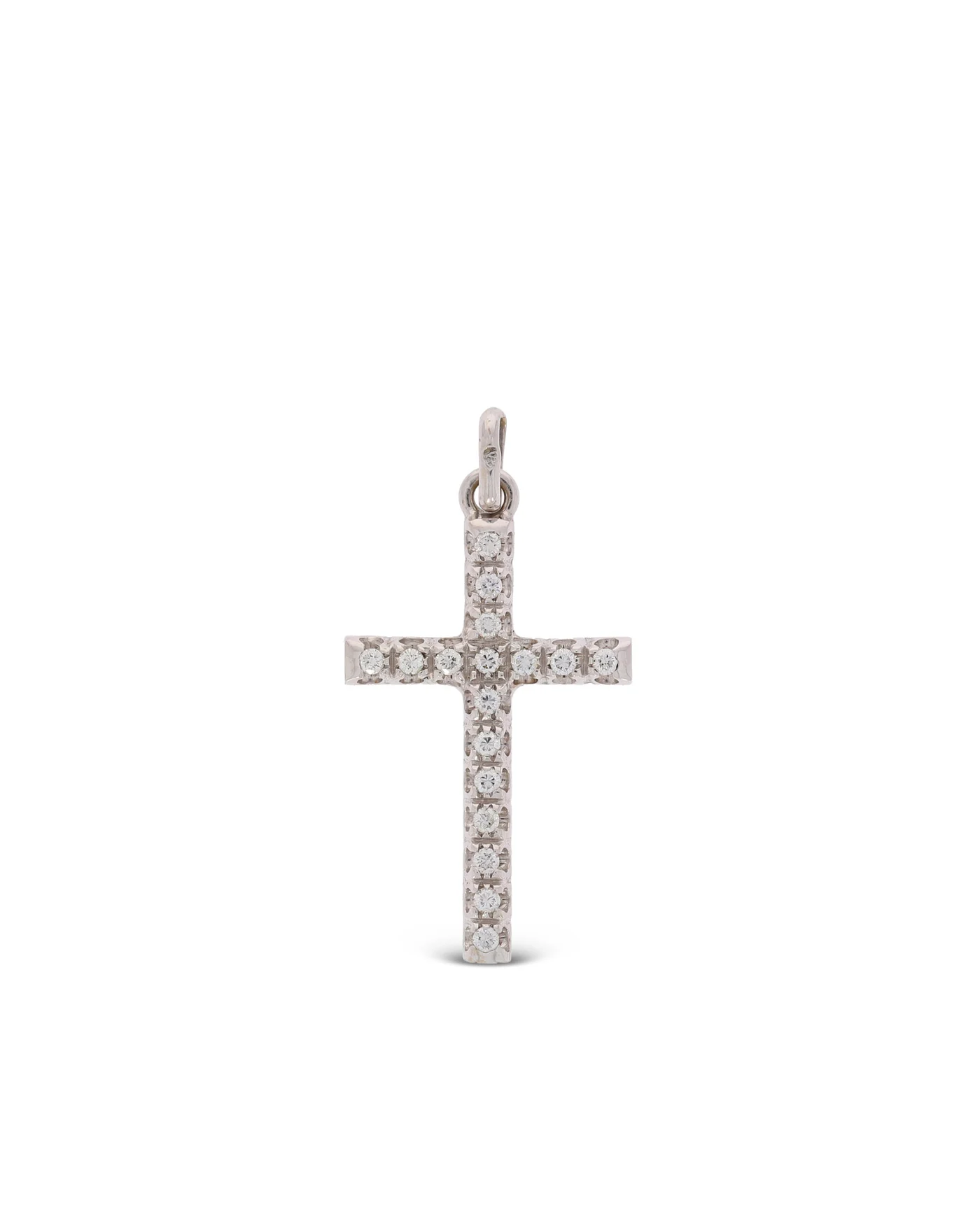 Kreuz-Anhänger - Weissgold mit Diamanten 0.17ct