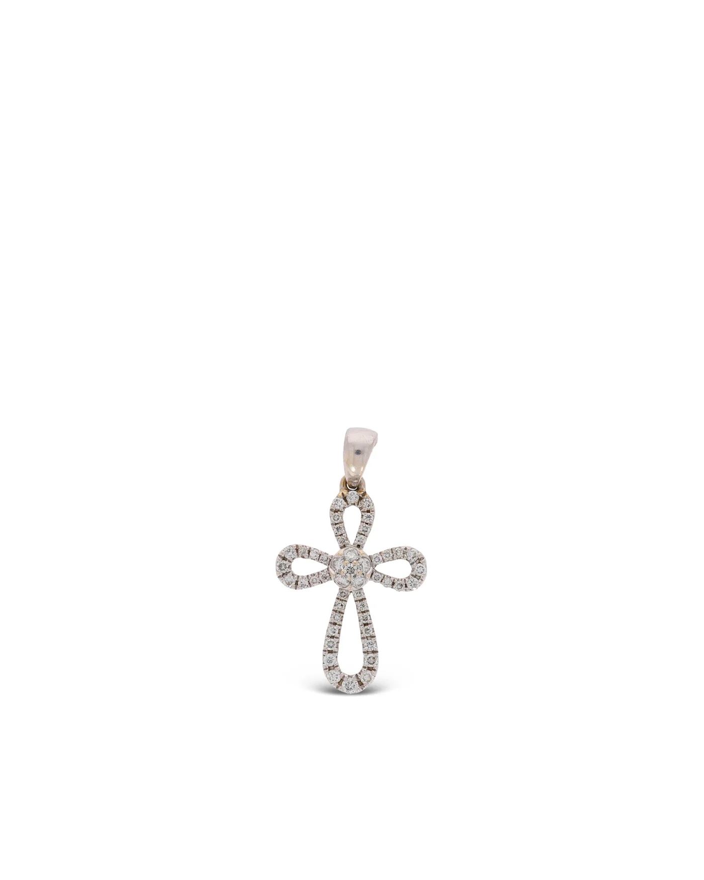 Kreuz-Anhänger - Weissgold mit Diamanten