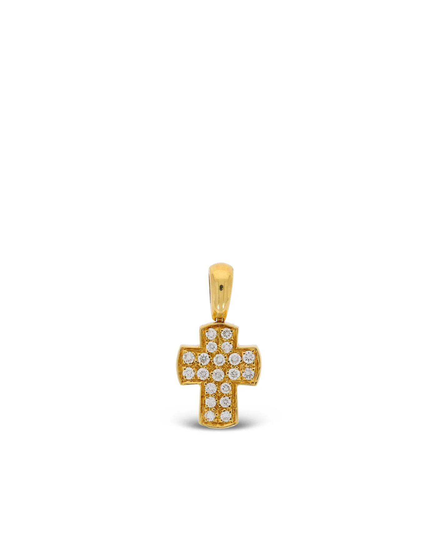 Kreuz-Anhänger – KURZ Gelbgold mit Diamanten 0.18ct