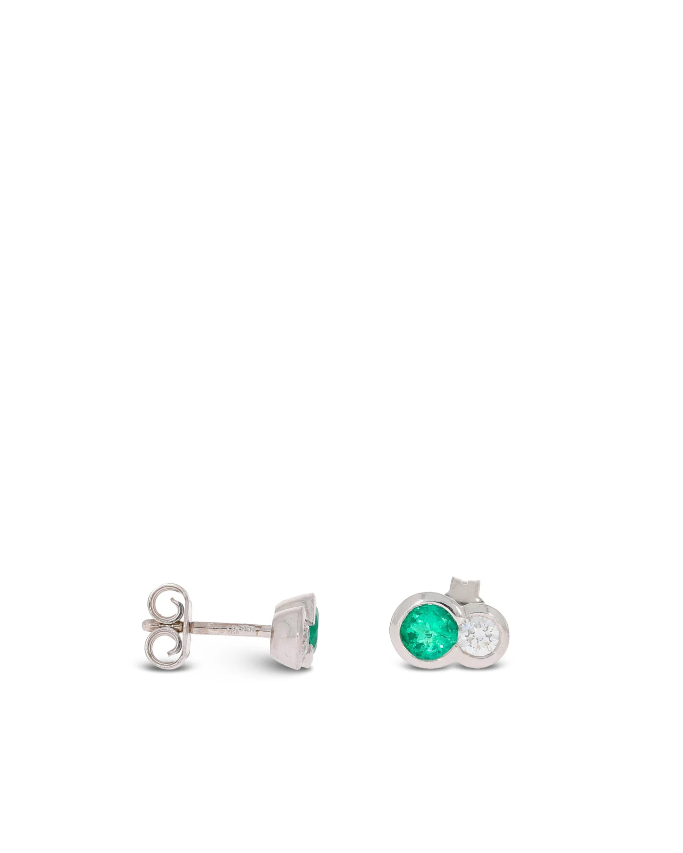 Ohrstecker – Weissgold mit Smaragden und Diamanten 0.50ct