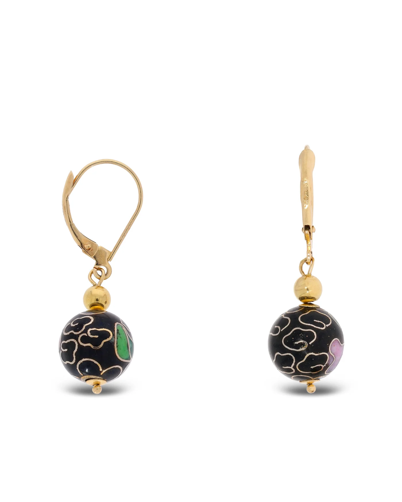Ohrschmuck – Gelbgold mit Emaille