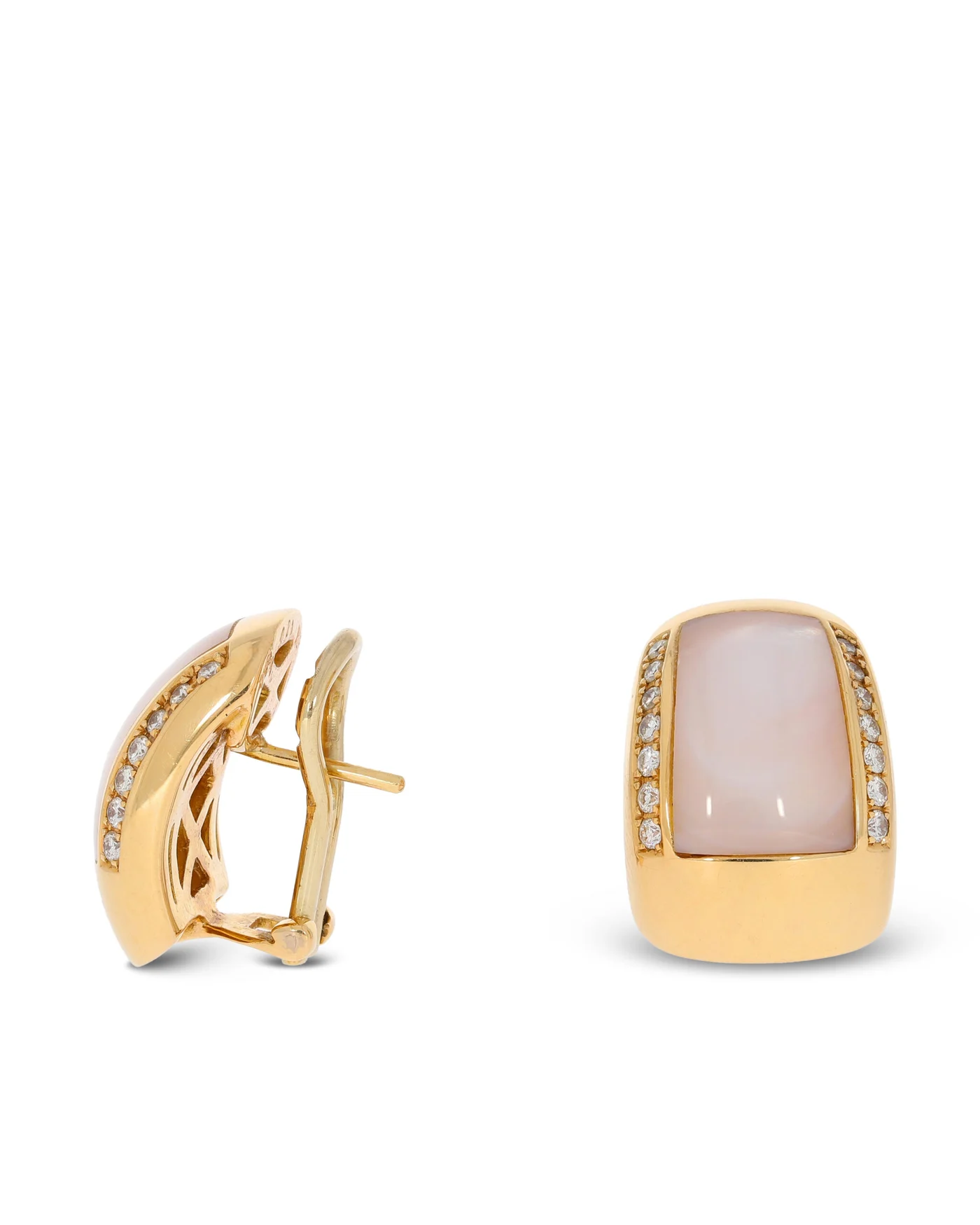 Ohrstecker – Gelbgold mit Perlmutt und Diamanten