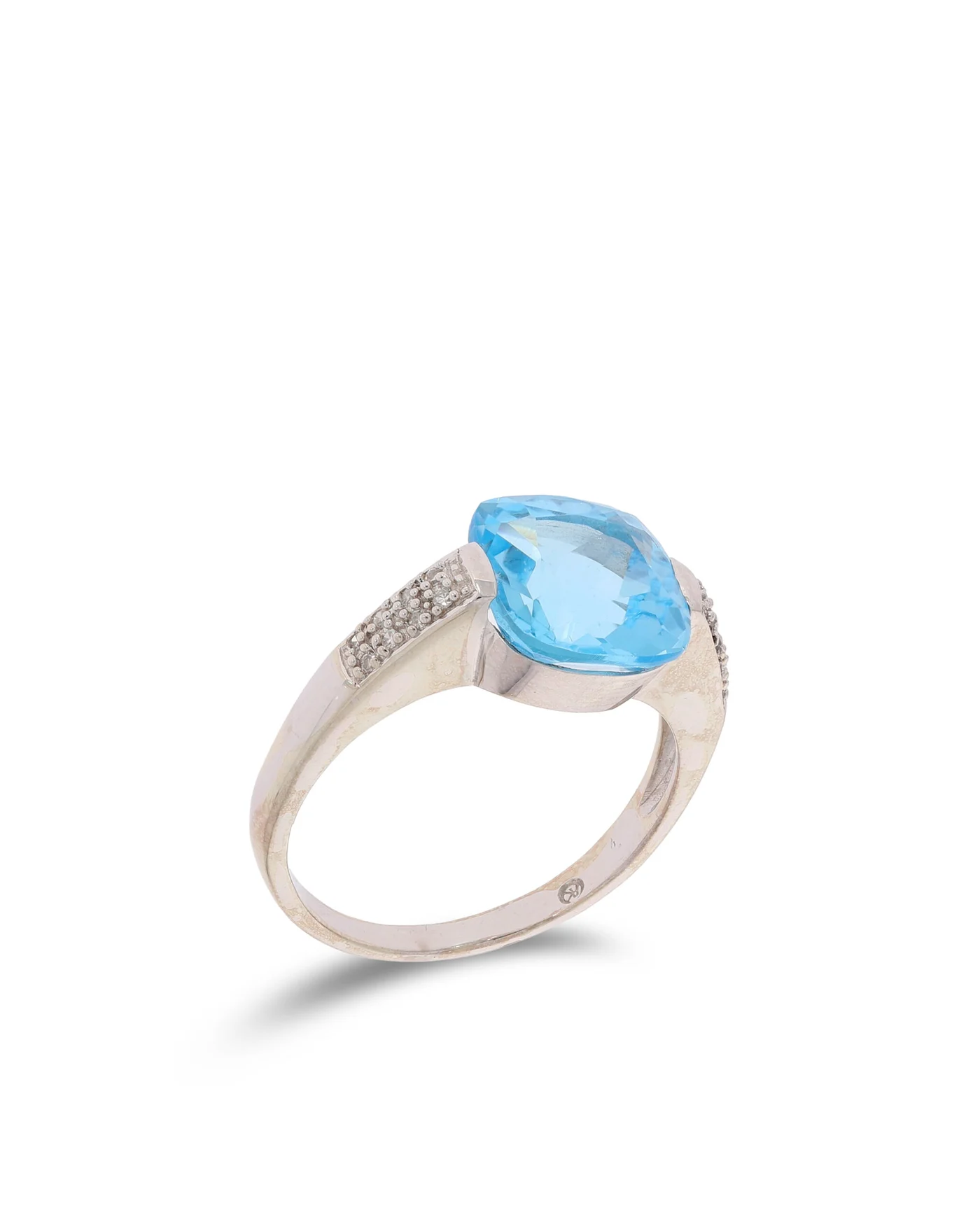 Damenring - KURZ Weissgold mit Topas und Diamanten