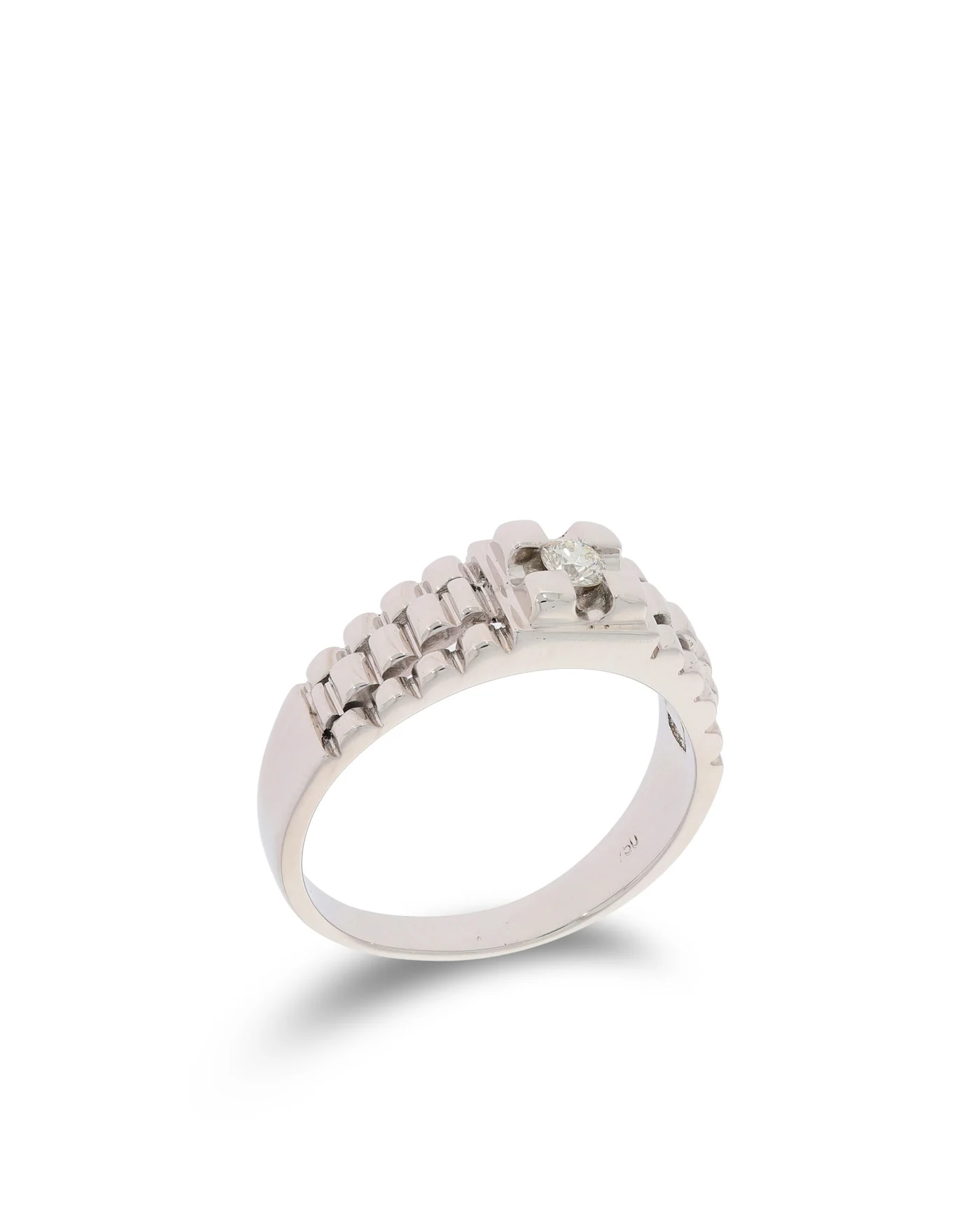 Herrenring - Weissgold mit Diamant 0.12ct