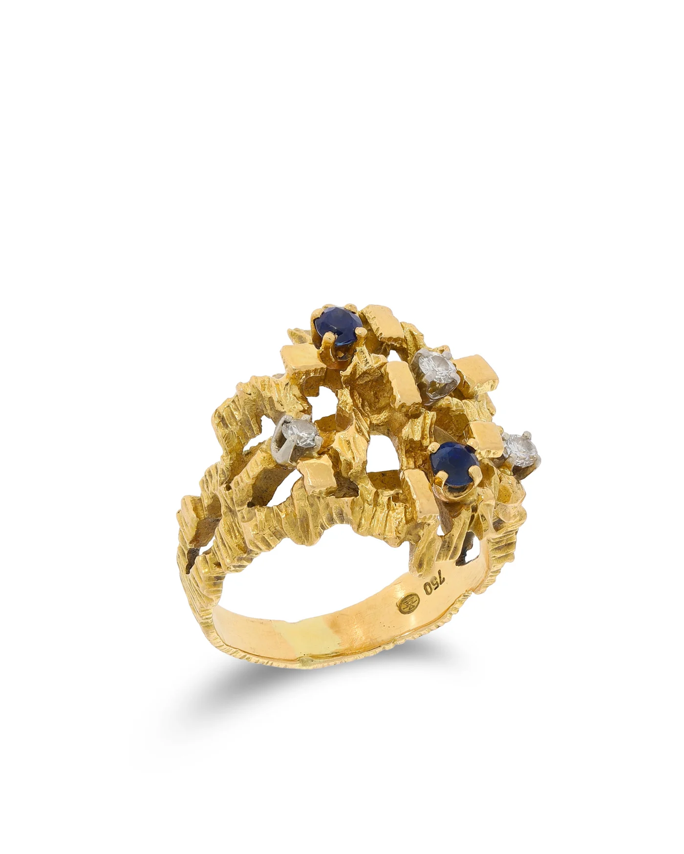 Designerring - GÜBELIN Gelbgold mit Saphir und Diamanten