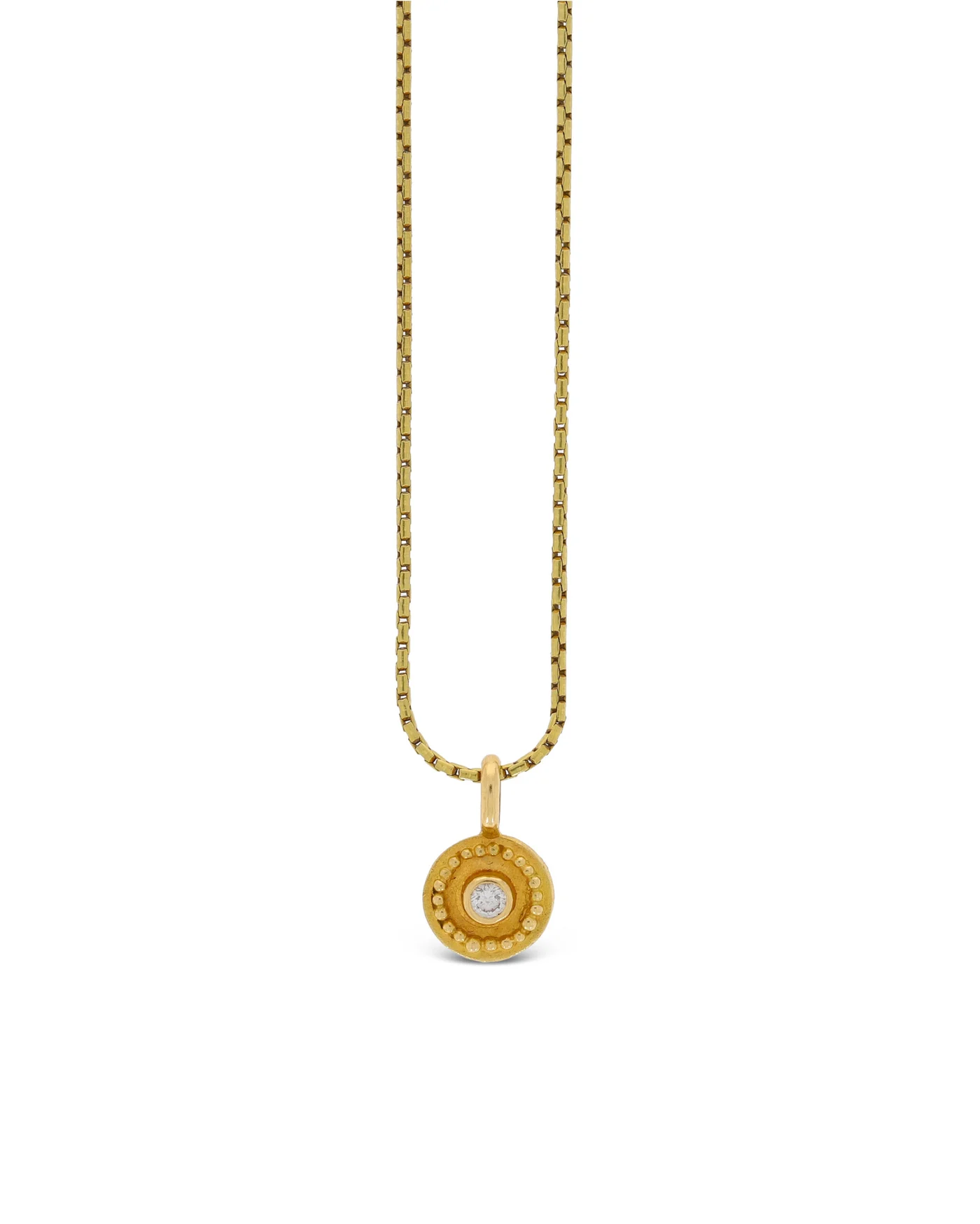 Halskette mit Anhänger – Gelbgold mit Diamant
