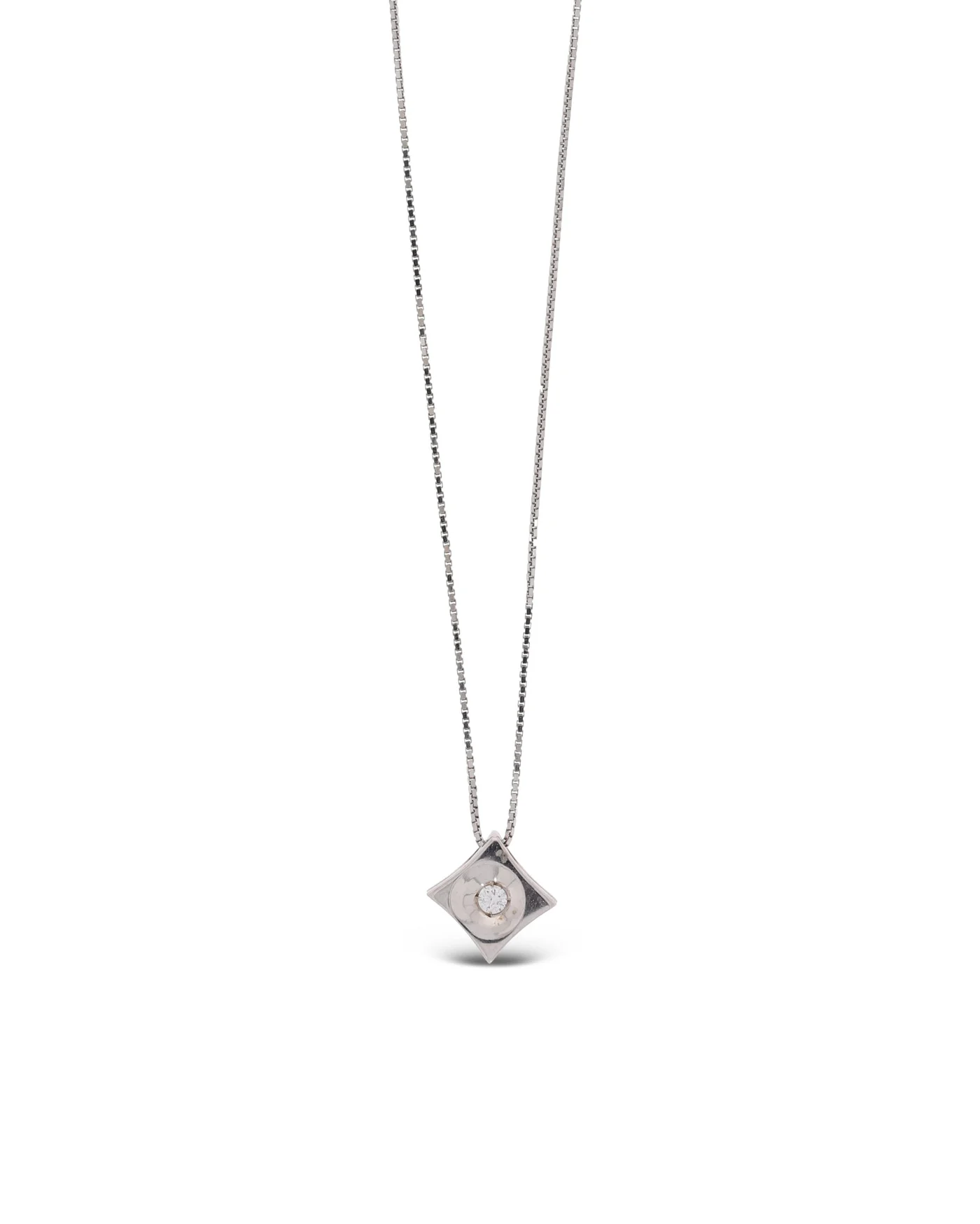 Halskette mit Anhänger - Weissgold mit Diamant 0.02ct