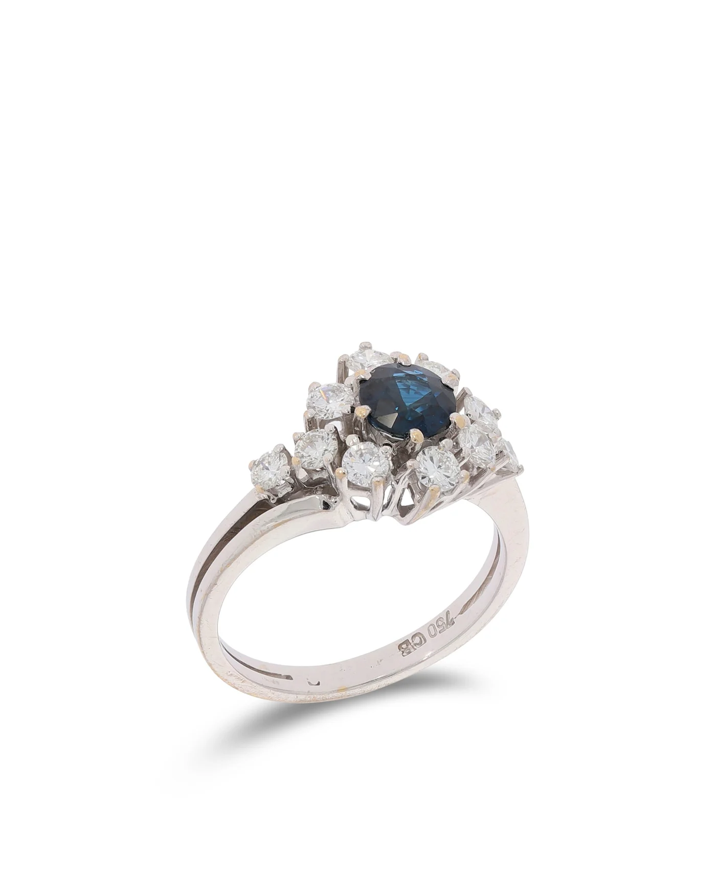 Damenring – BUCHERER Weissgold mit Saphir und Diamanten