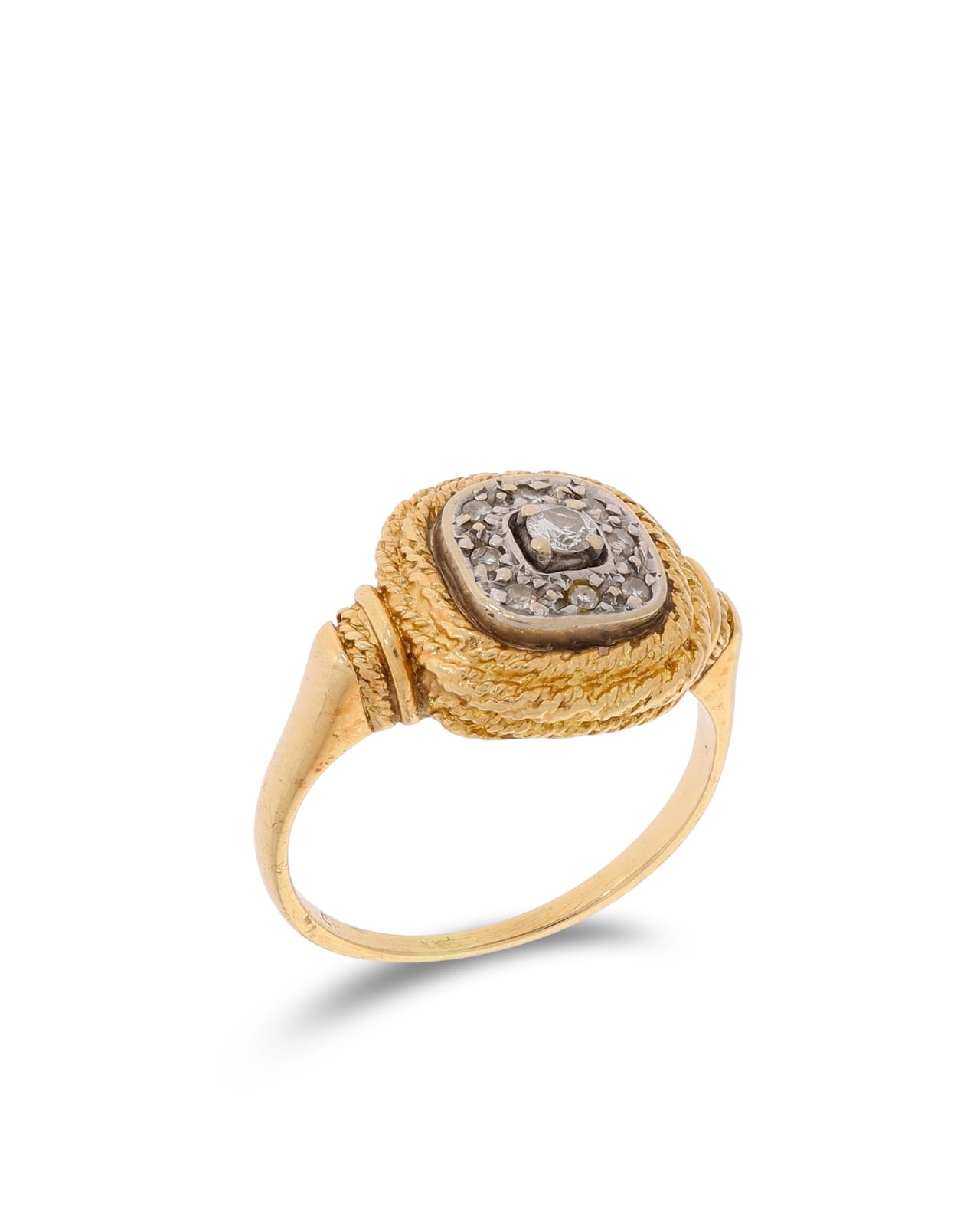 Damenring - bicolor mit Diamanten 0.11ct