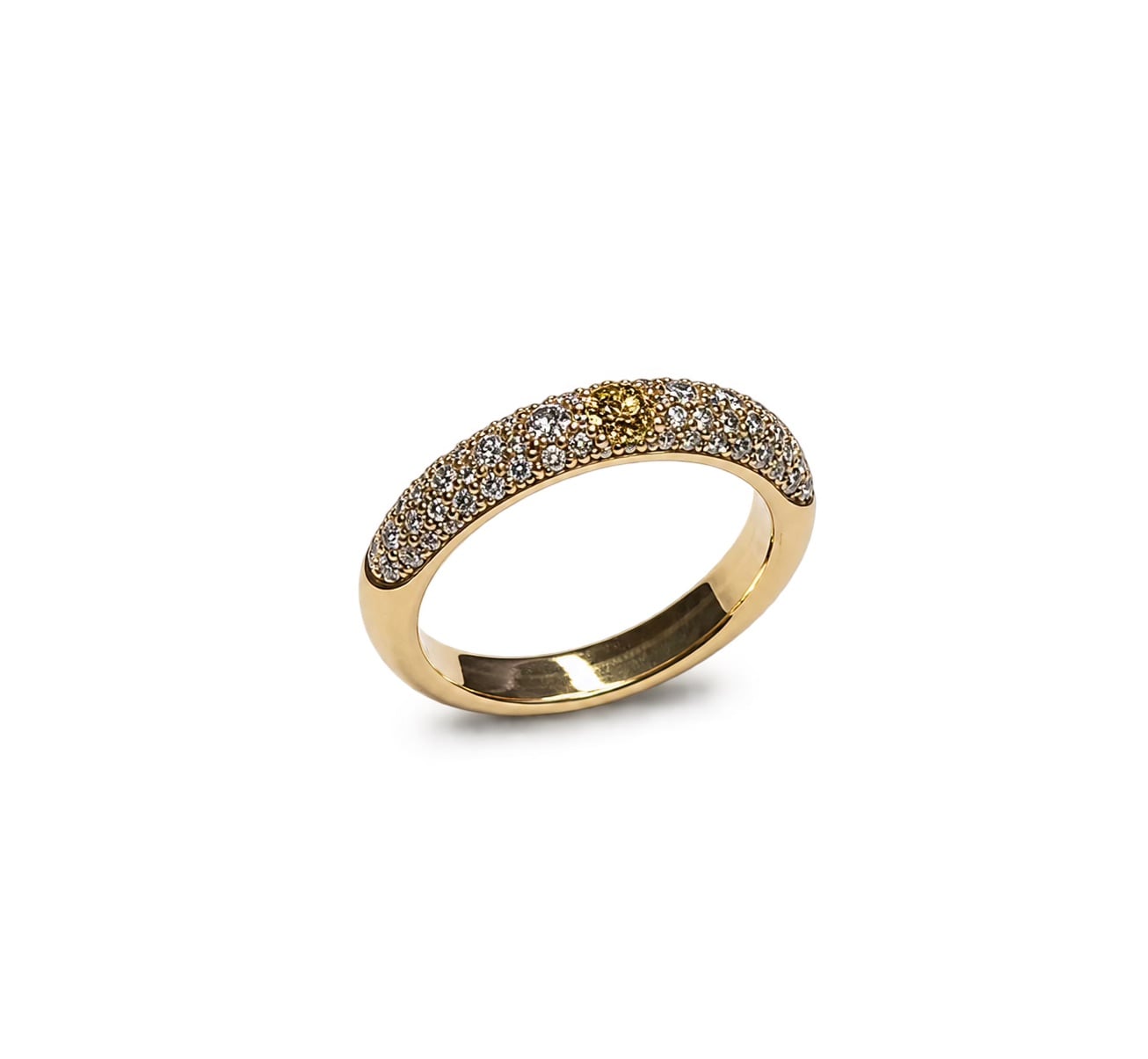 Designer-Ring Adolfo Courrier mit Diamanten und gelber Saphir