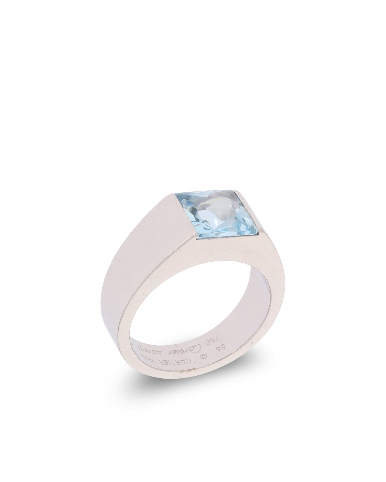 Damenring – CARTIER Weissgold mit Aquamarin