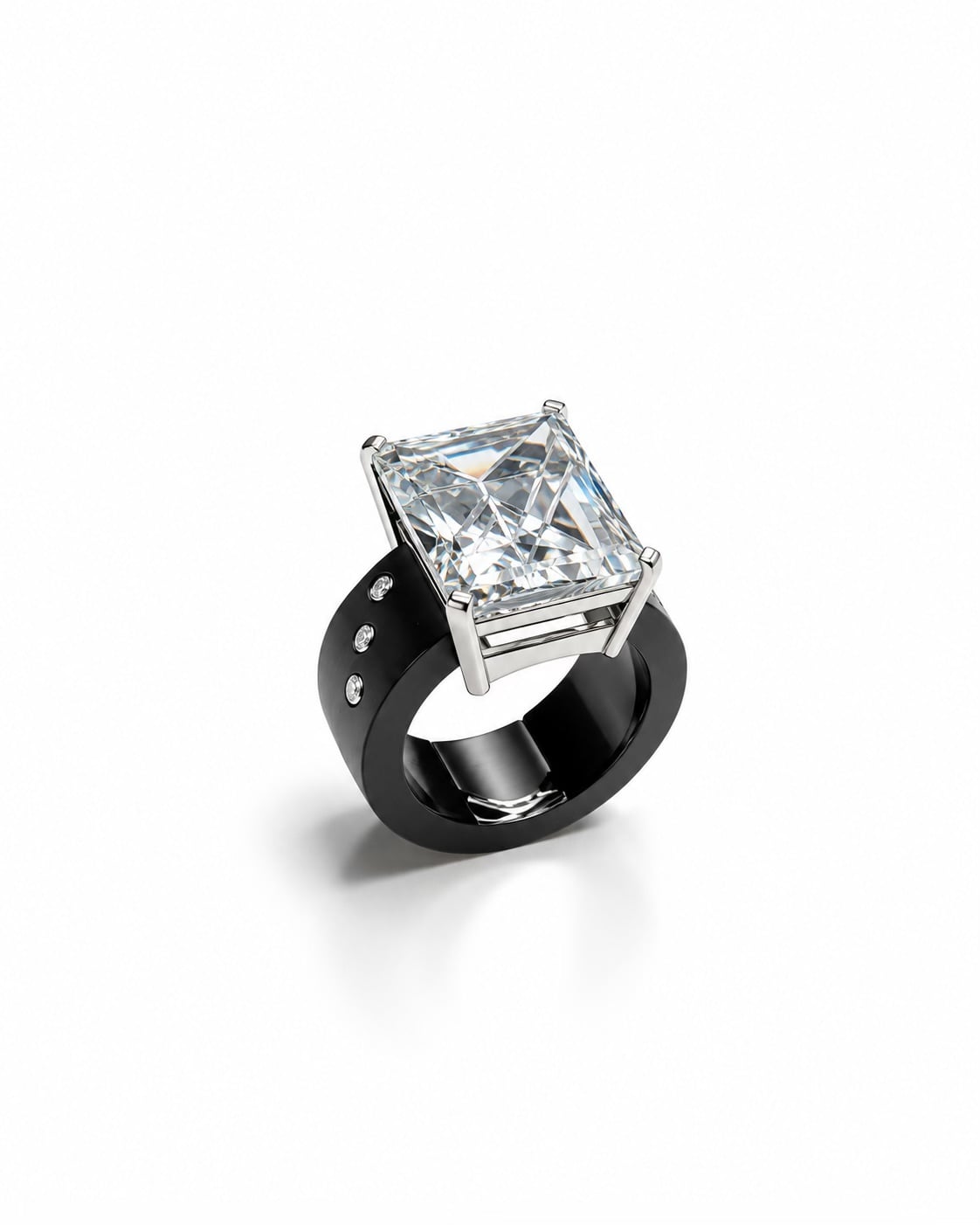 Bakelit-Ring mit Topas und Diamanten