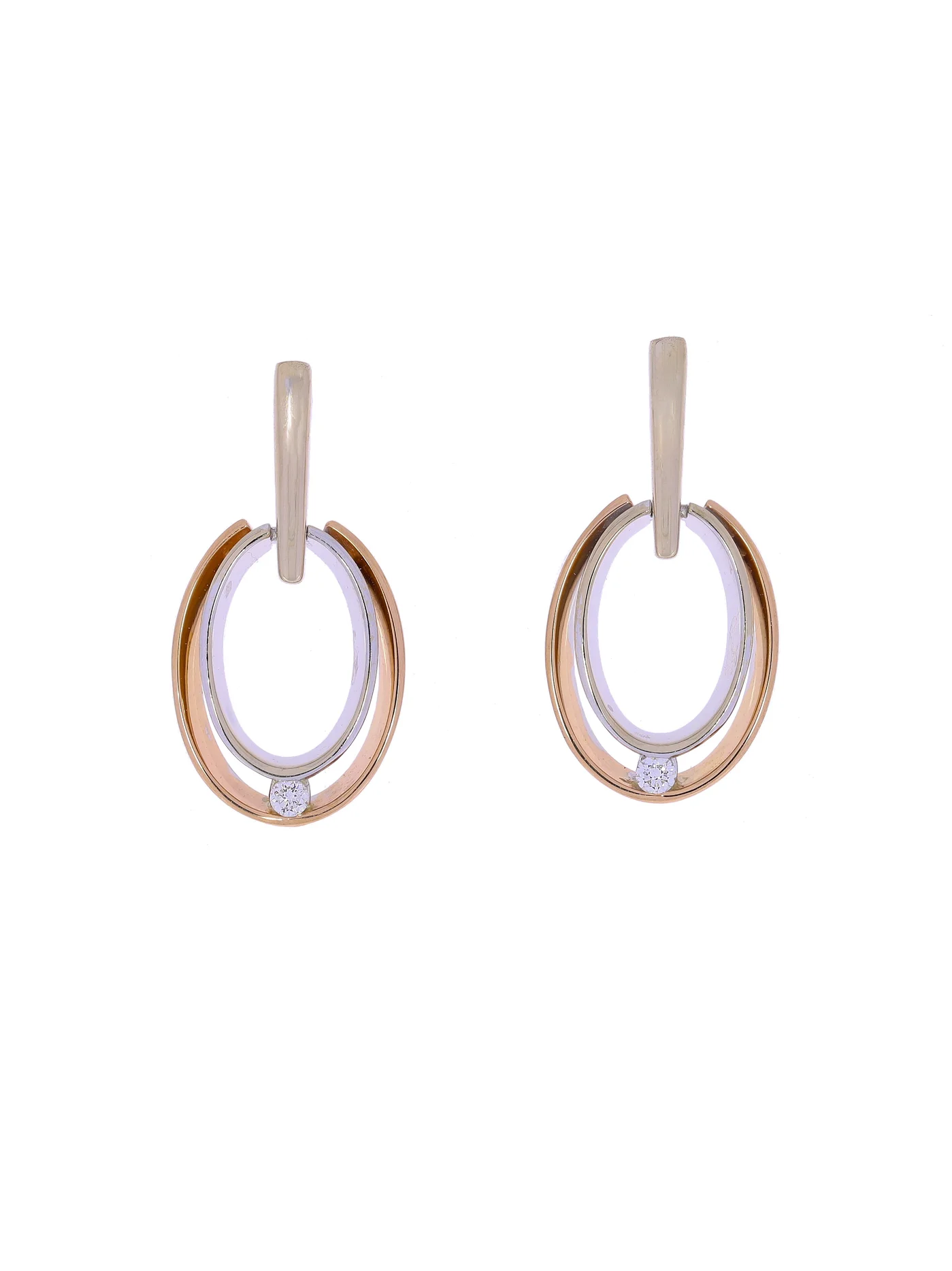 Ohrstecker – Bicolor mit Diamanten